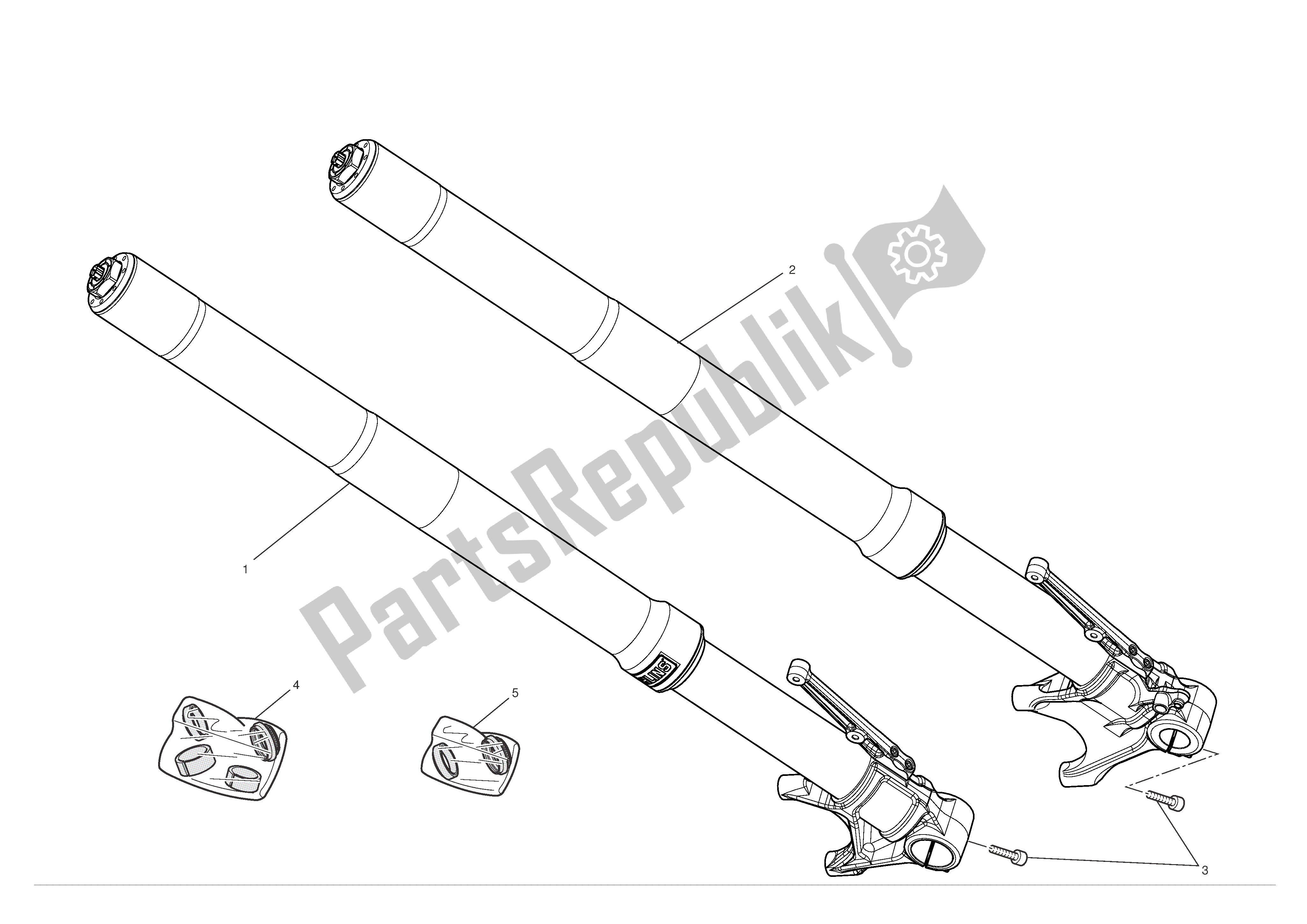 Todas as partes de Garfos Dianteiros do Ducati Multistrada S ABS 1200 2010