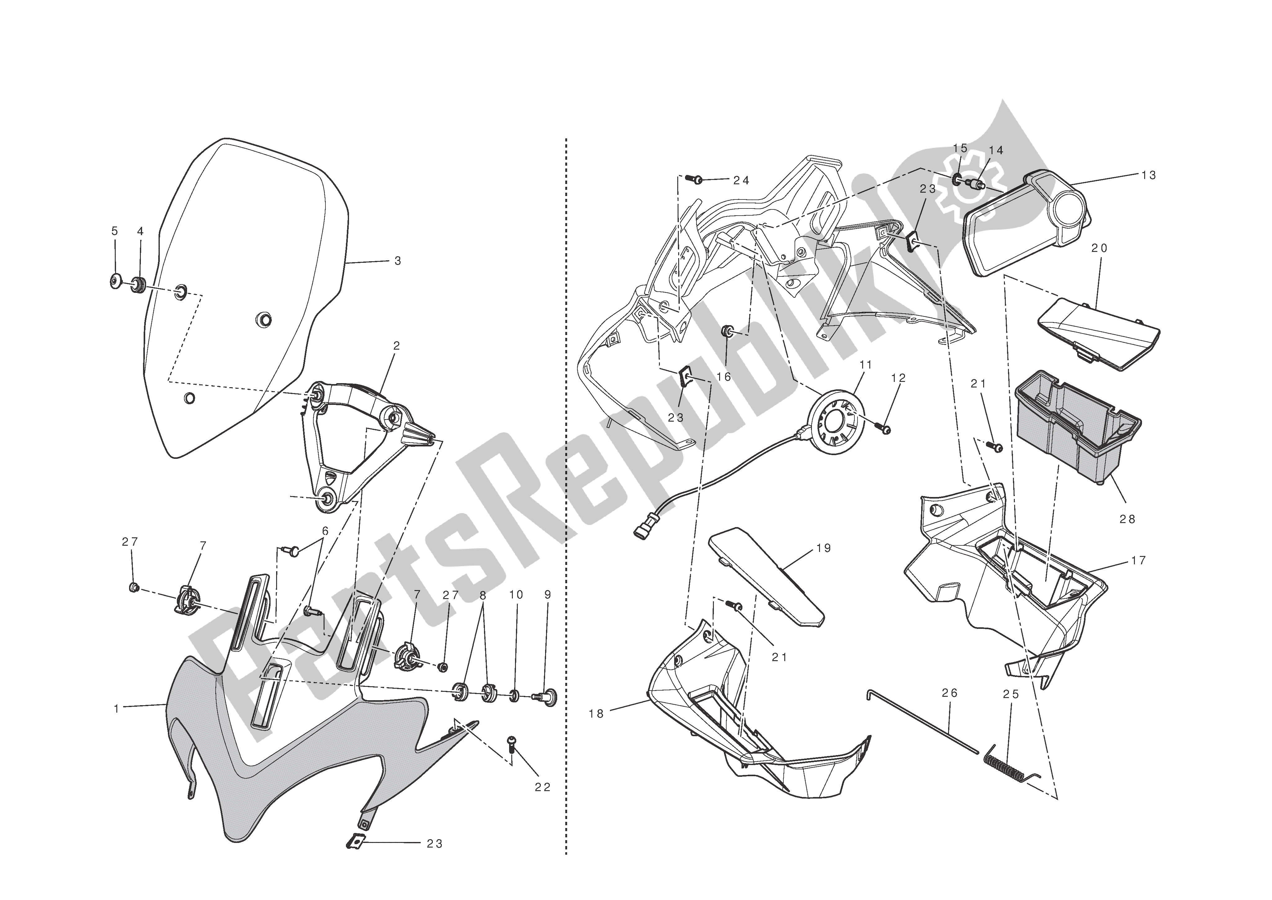 Todas las partes para Carenado De Faros de Ducati Multistrada T ABS 1200 2010