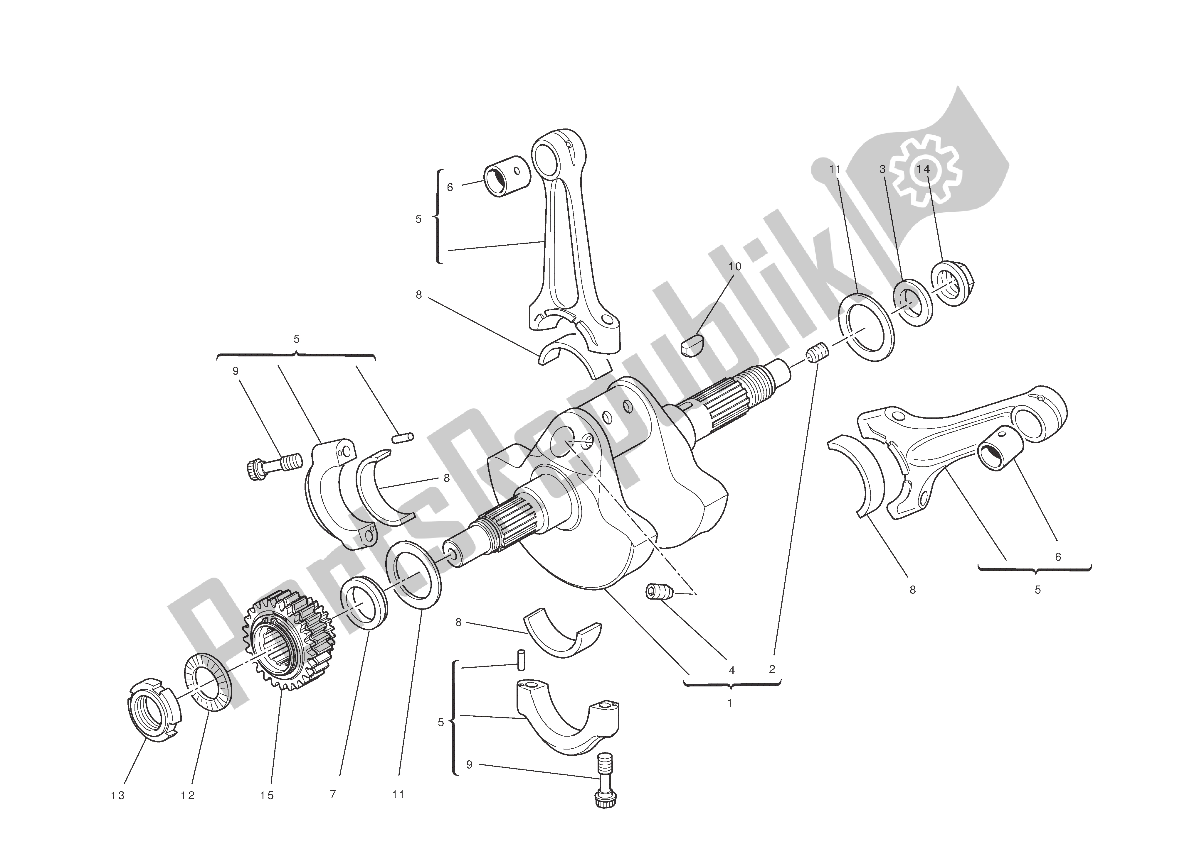 Alle onderdelen voor de Drijfstangen van de Ducati Multistrada T ABS 1200 2010