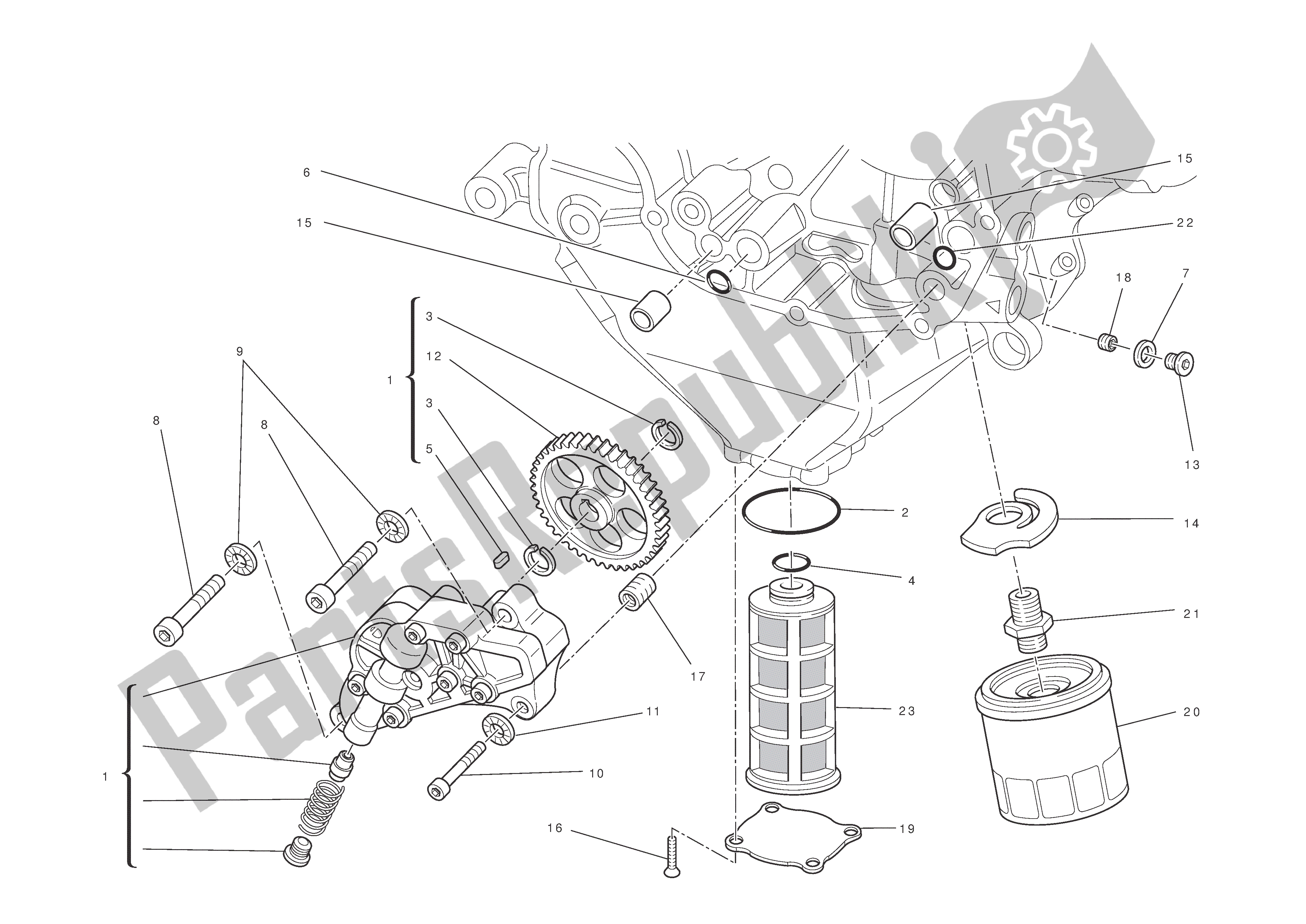 Todas las partes para Filtros Y Bomba De Aceite de Ducati Multistrada T ABS 1200 2010