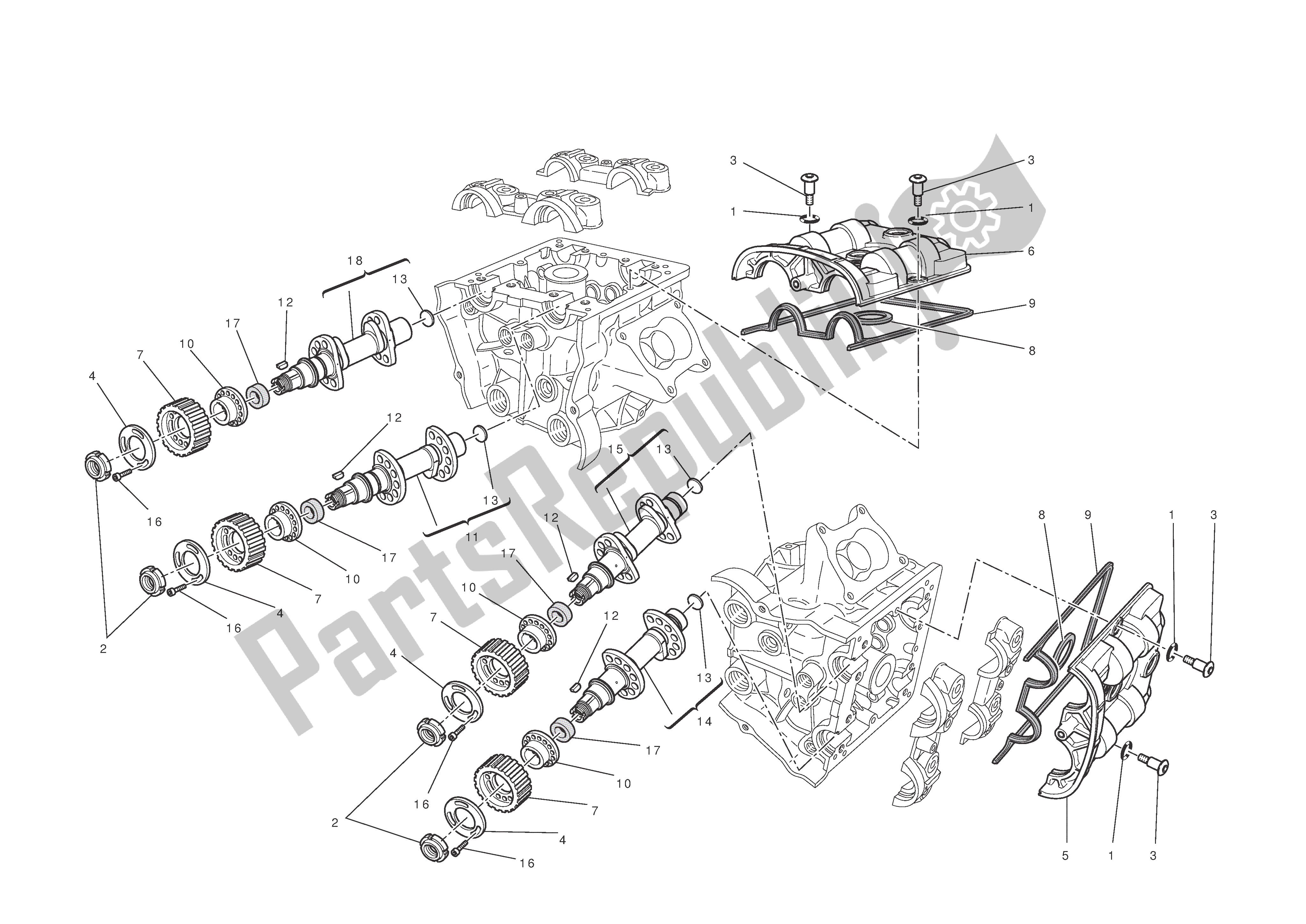 Tutte le parti per il Testata: Timingsystem del Ducati Multistrada T ABS 1200 2010