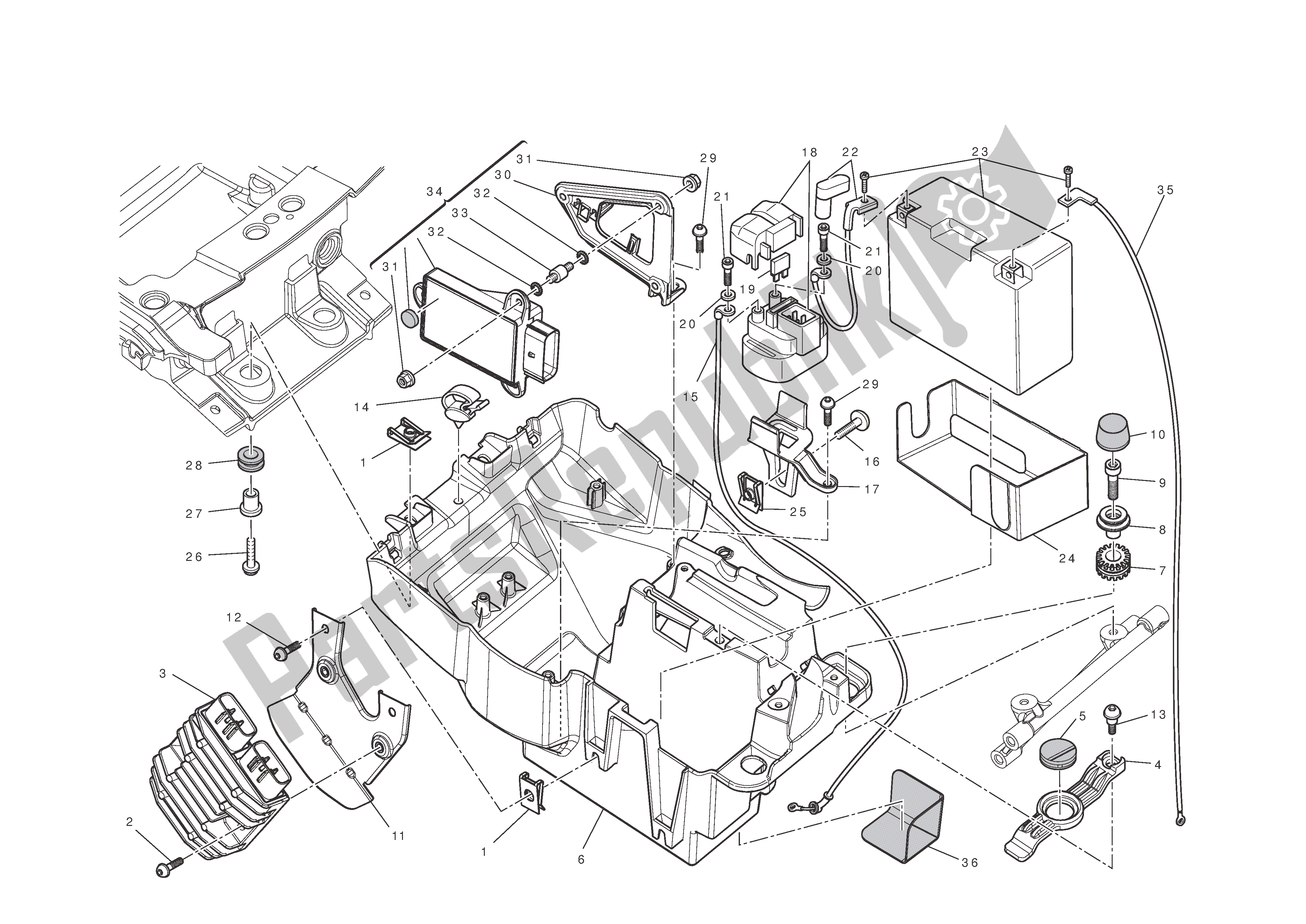 Todas las partes para Soporte De Batería de Ducati Multistrada T ABS 1200 2010