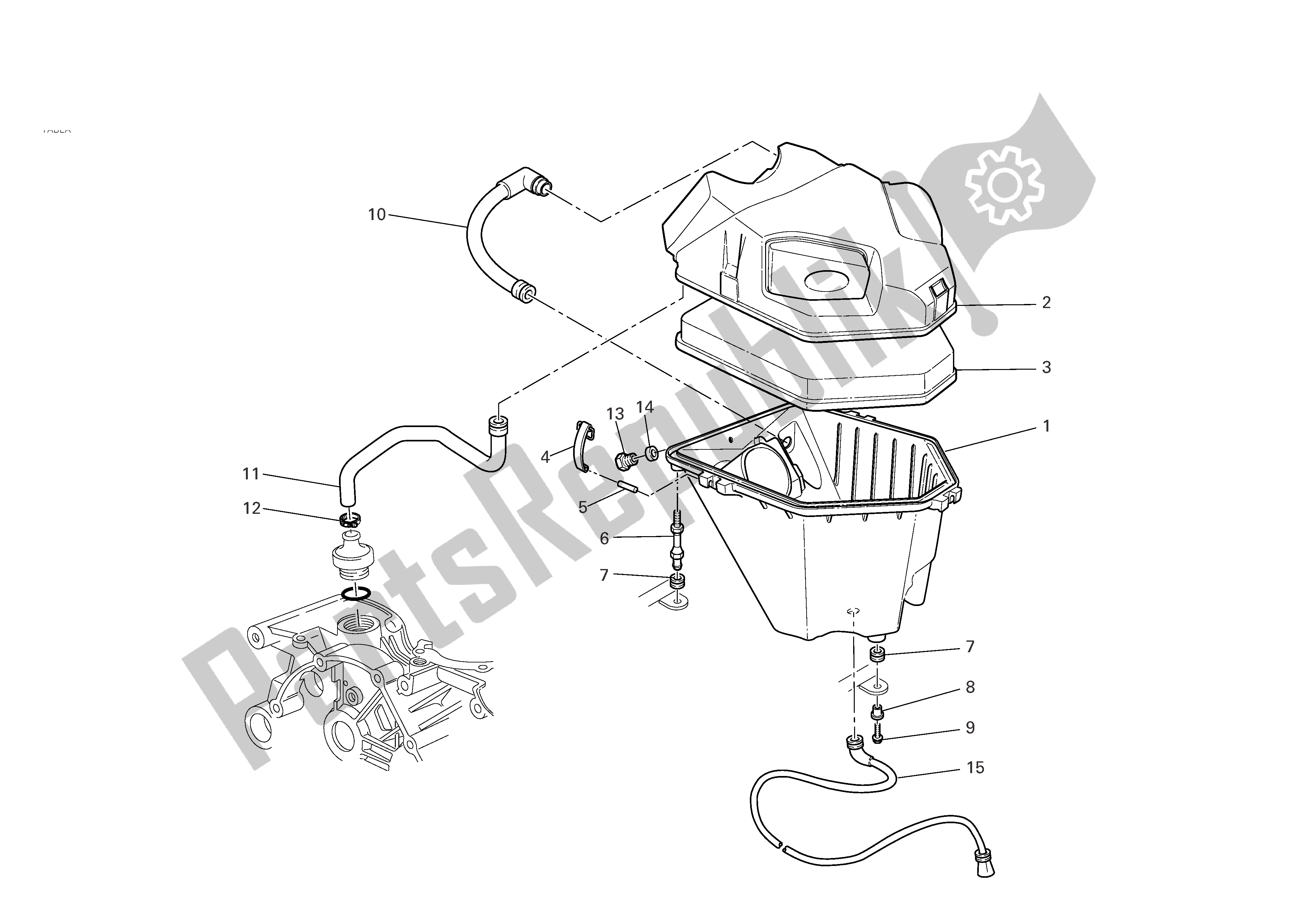 Alle onderdelen voor de Luchtinlaat - Olie-ontluchter van de Ducati Multistrada 620 2006