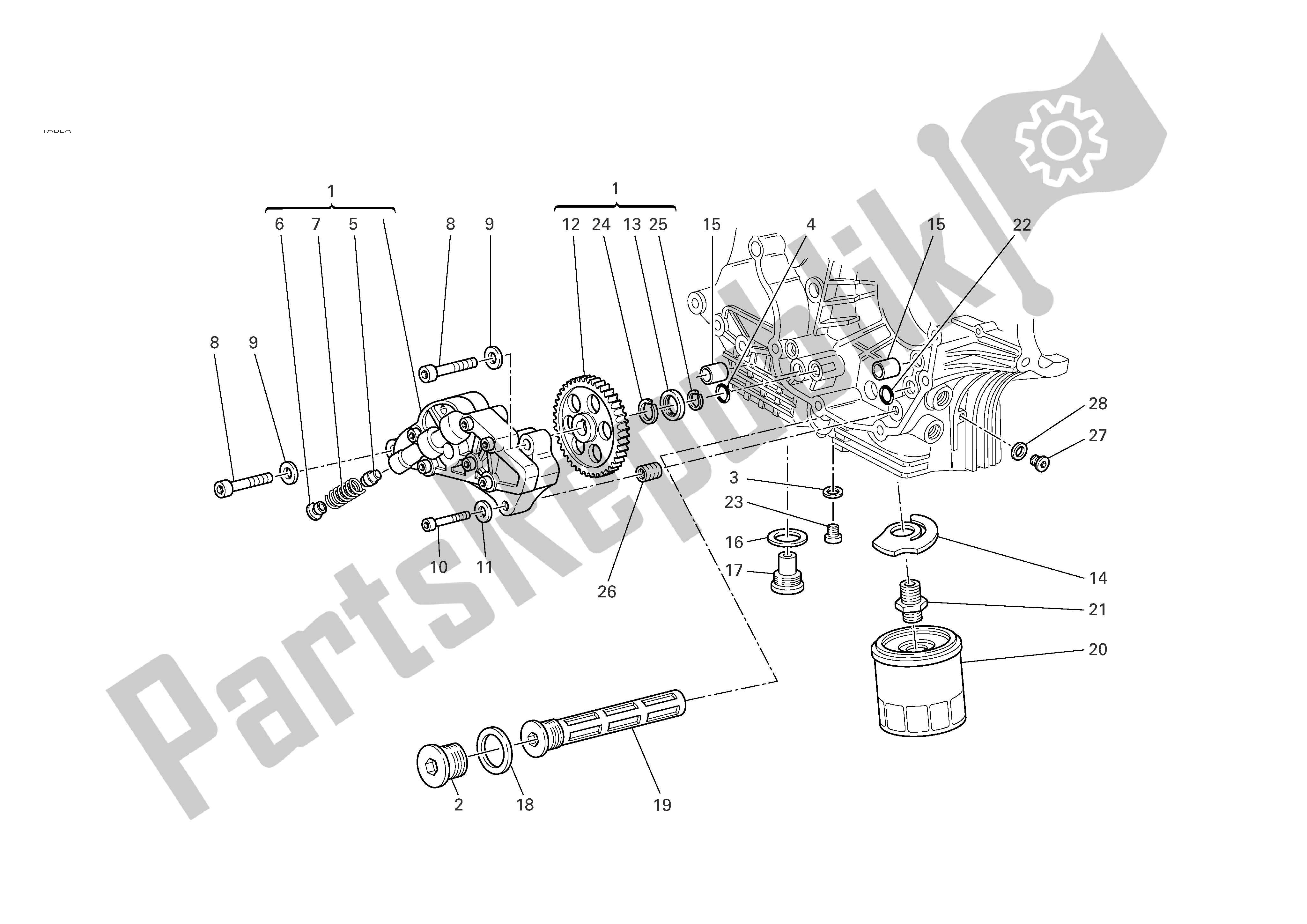 Alle onderdelen voor de Filters En Oliepomp van de Ducati Multistrada 620 2006