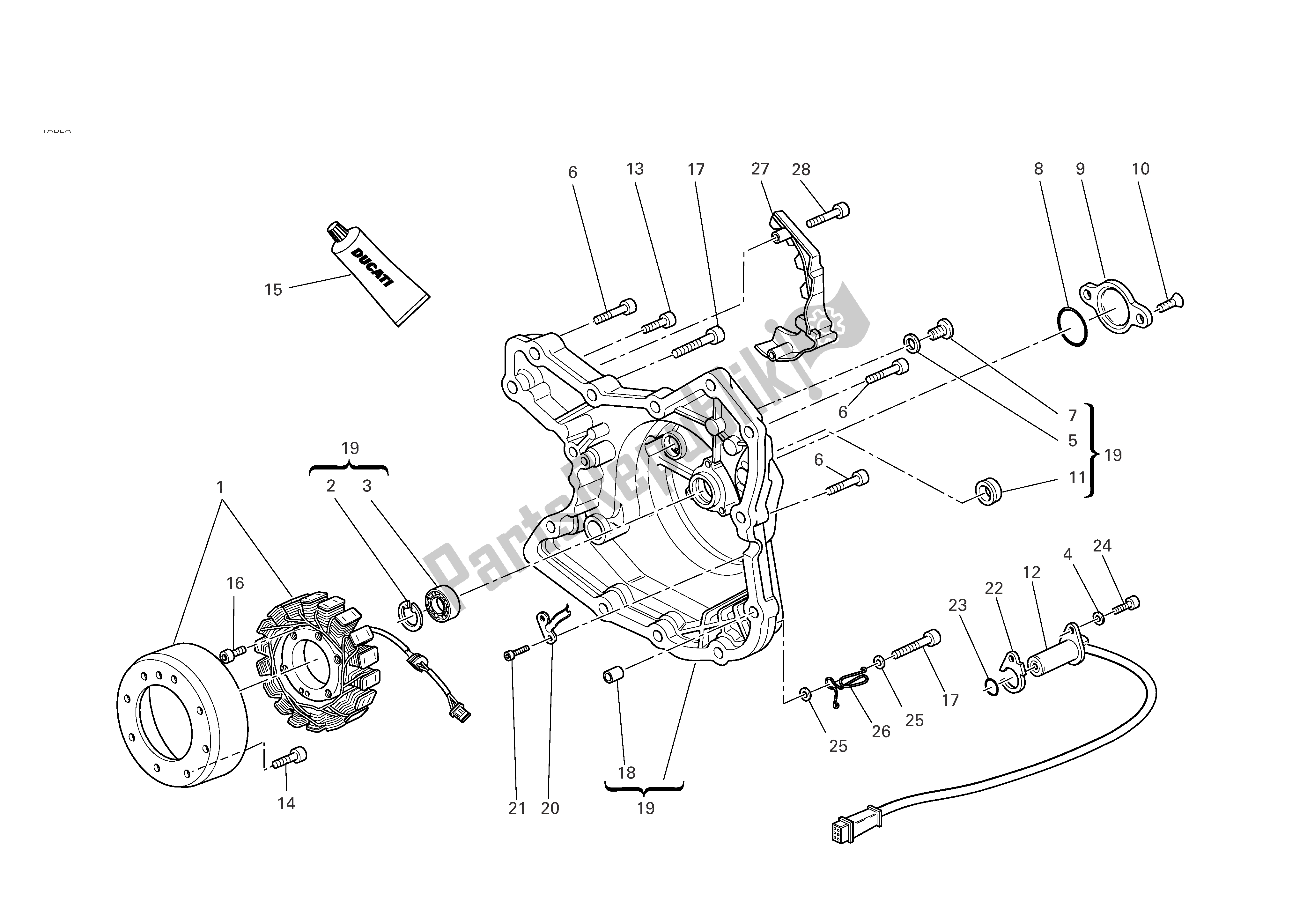 Todas las partes para Tapa Del Cárter Del Lado Del Alternador de Ducati Multistrada 620 2006