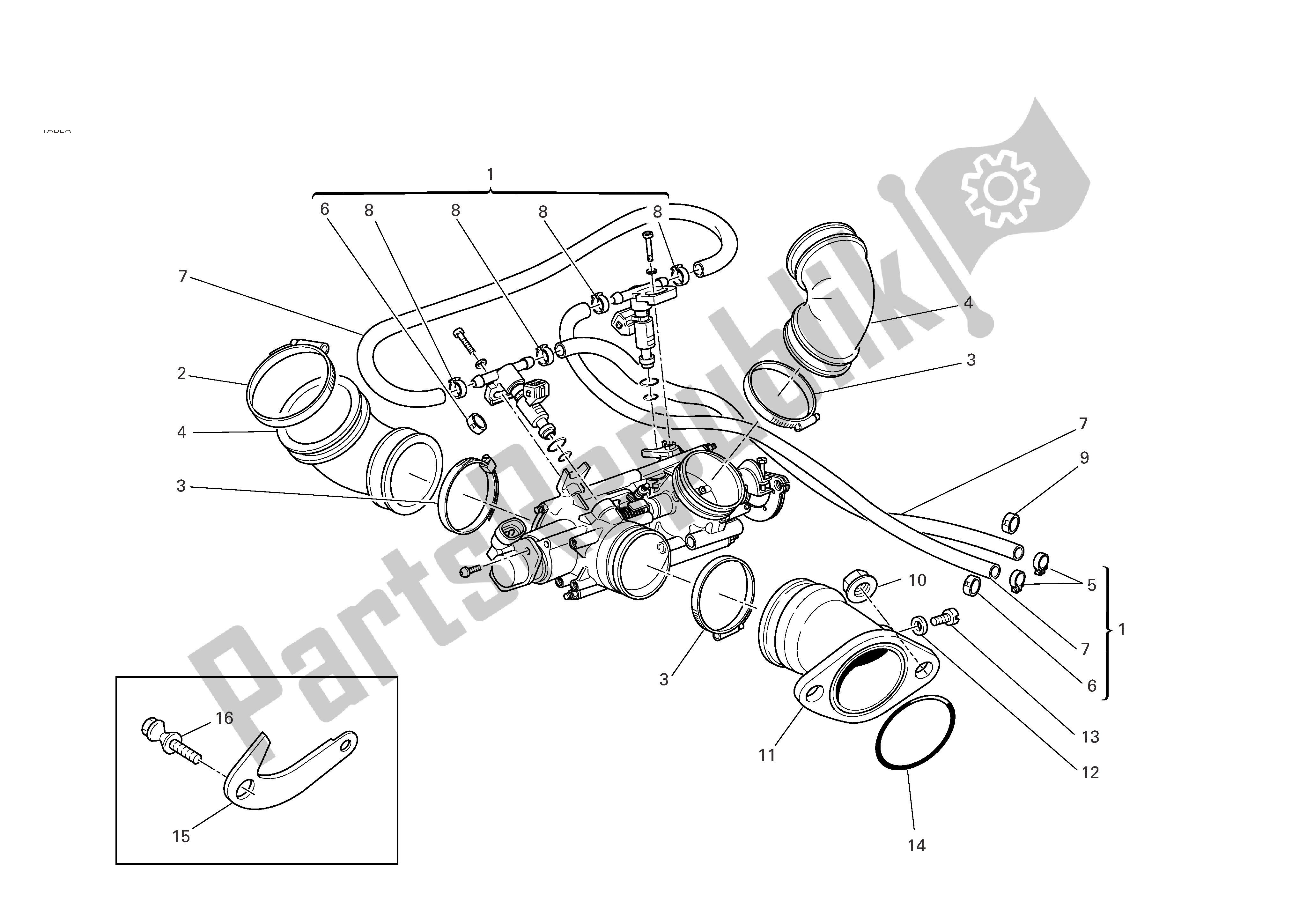 Tutte le parti per il Collettori Di Aspirazione del Ducati Multistrada 620 2006