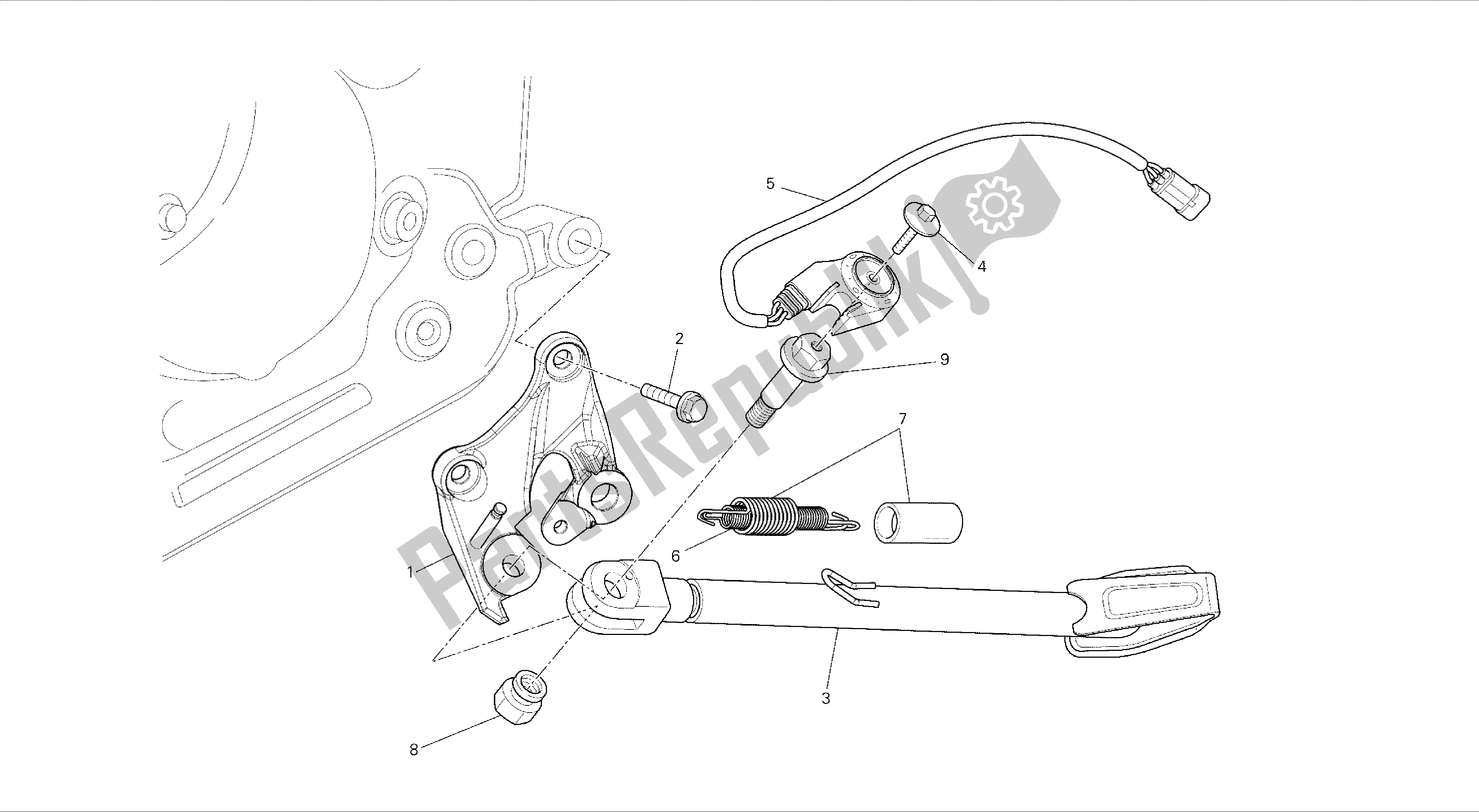 Todas las partes para Dibujo 22a - Soporte Lateral [mod: Ms1200-a; Xst: Marco De Grupo Aus, Eur, Fra, Tha] de Ducati Multistrada 1200 2014