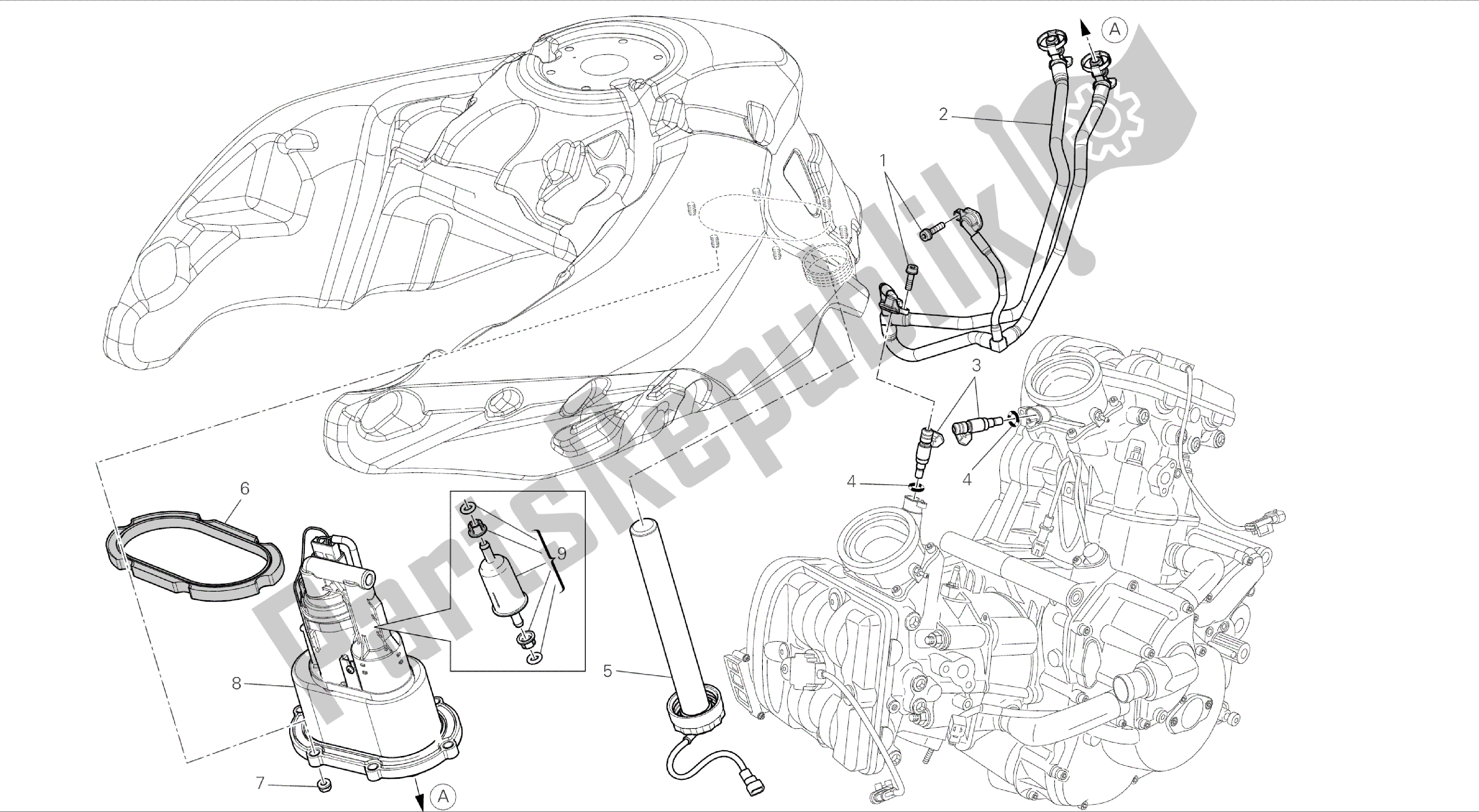 Alle onderdelen voor de Tekening 32a - Brandstofpomp [mod: Ms1200-a; Xst: Aus, Eur, Fra] Groepsframe van de Ducati Multistrada 1200 2014