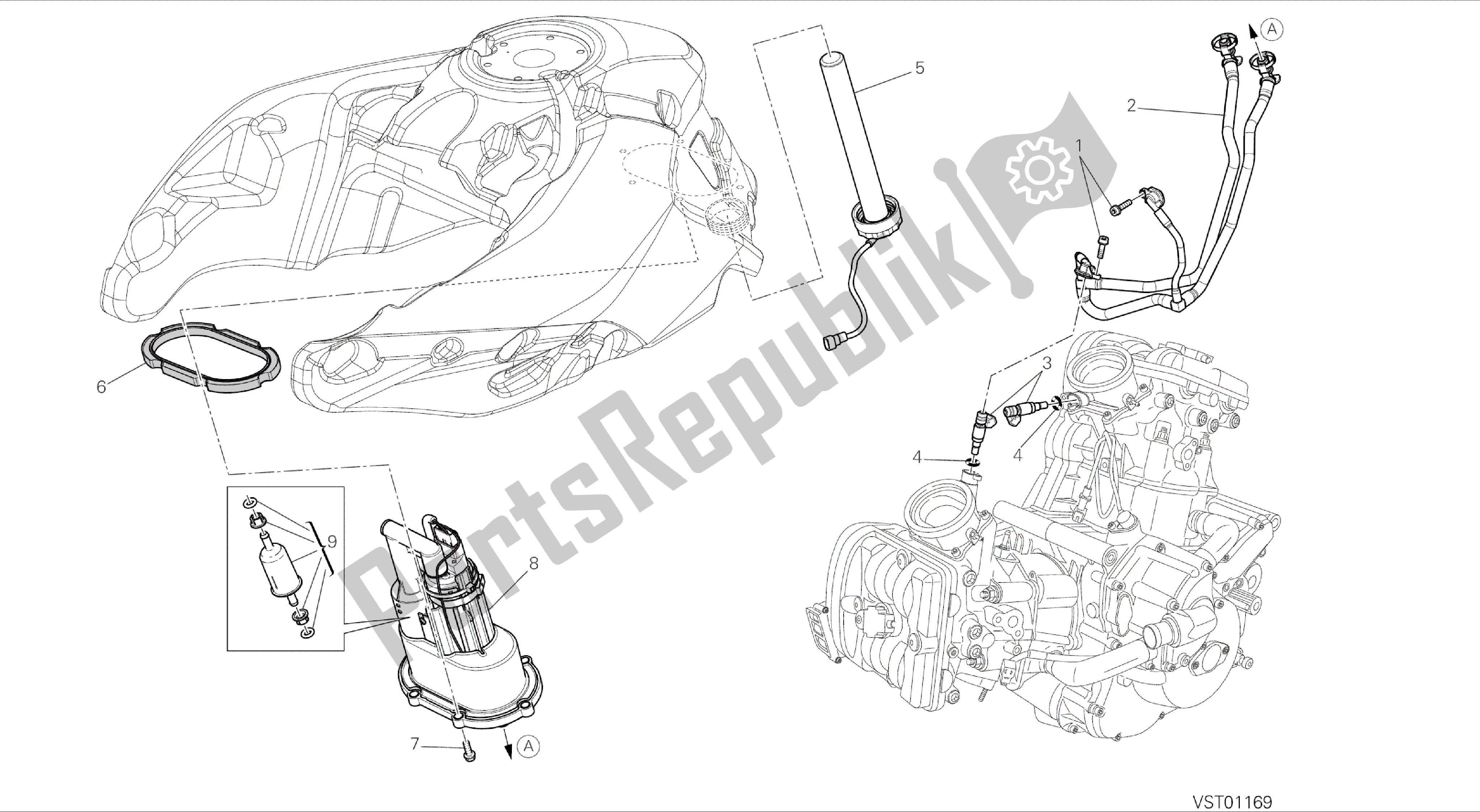 Alle onderdelen voor de Tekening 32a - Brandstofpomp [mod: Ms1200-a; Xst: Tha] Groepsframe van de Ducati Multistrada 1200 2014