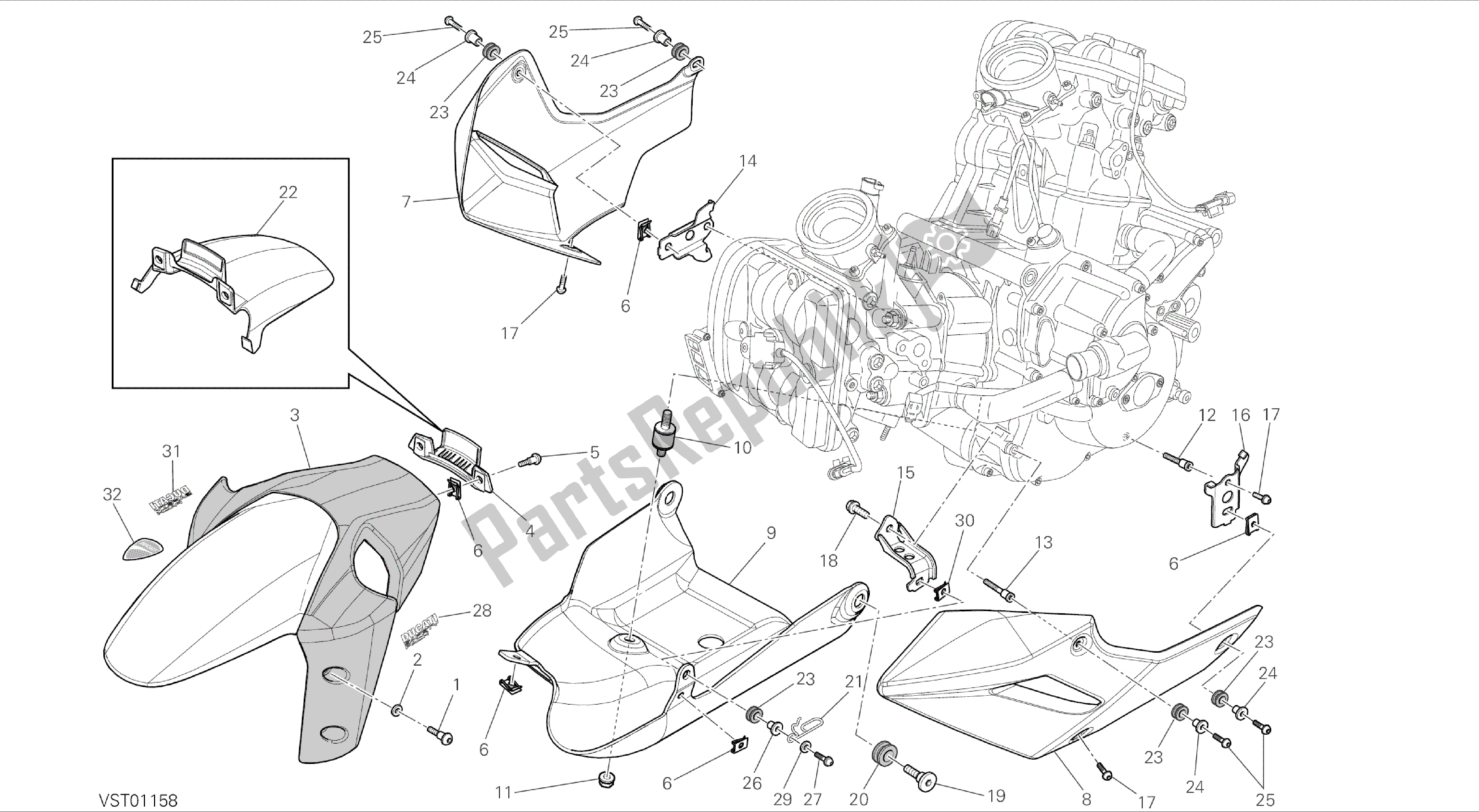 Todas las partes para Dibujo 34b - Carenado [mod: Ms1200-a; Xst: Marco De Grupo Aus, Eur, Fra, Tha] de Ducati Multistrada 1200 2014