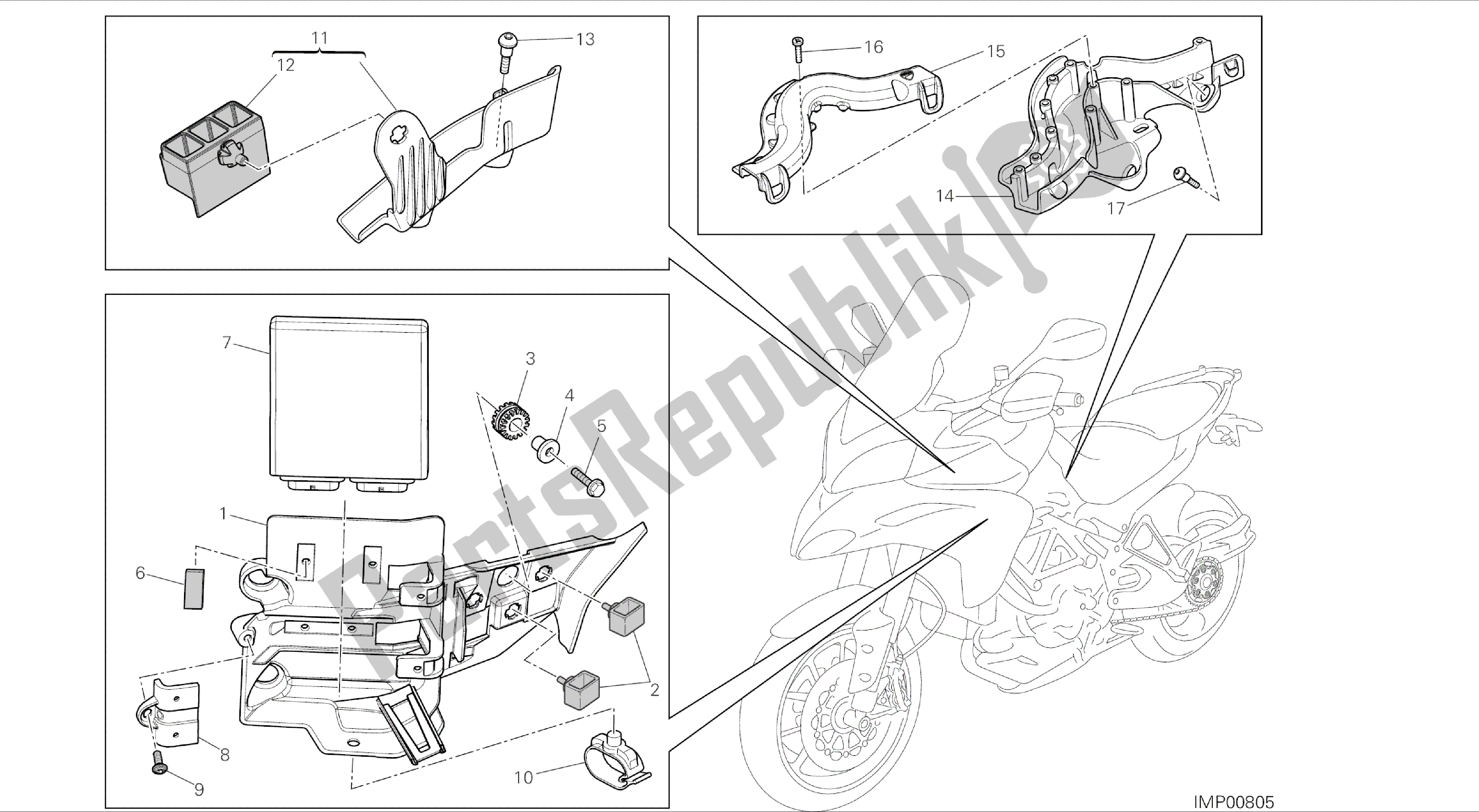 Alle onderdelen voor de Tekening 18a - Motorregeleenheid [mod: Ms1200-a; Xst: Aus, Eur, Fra, Tha] Groep Elektrisch van de Ducati Multistrada 1200 2014
