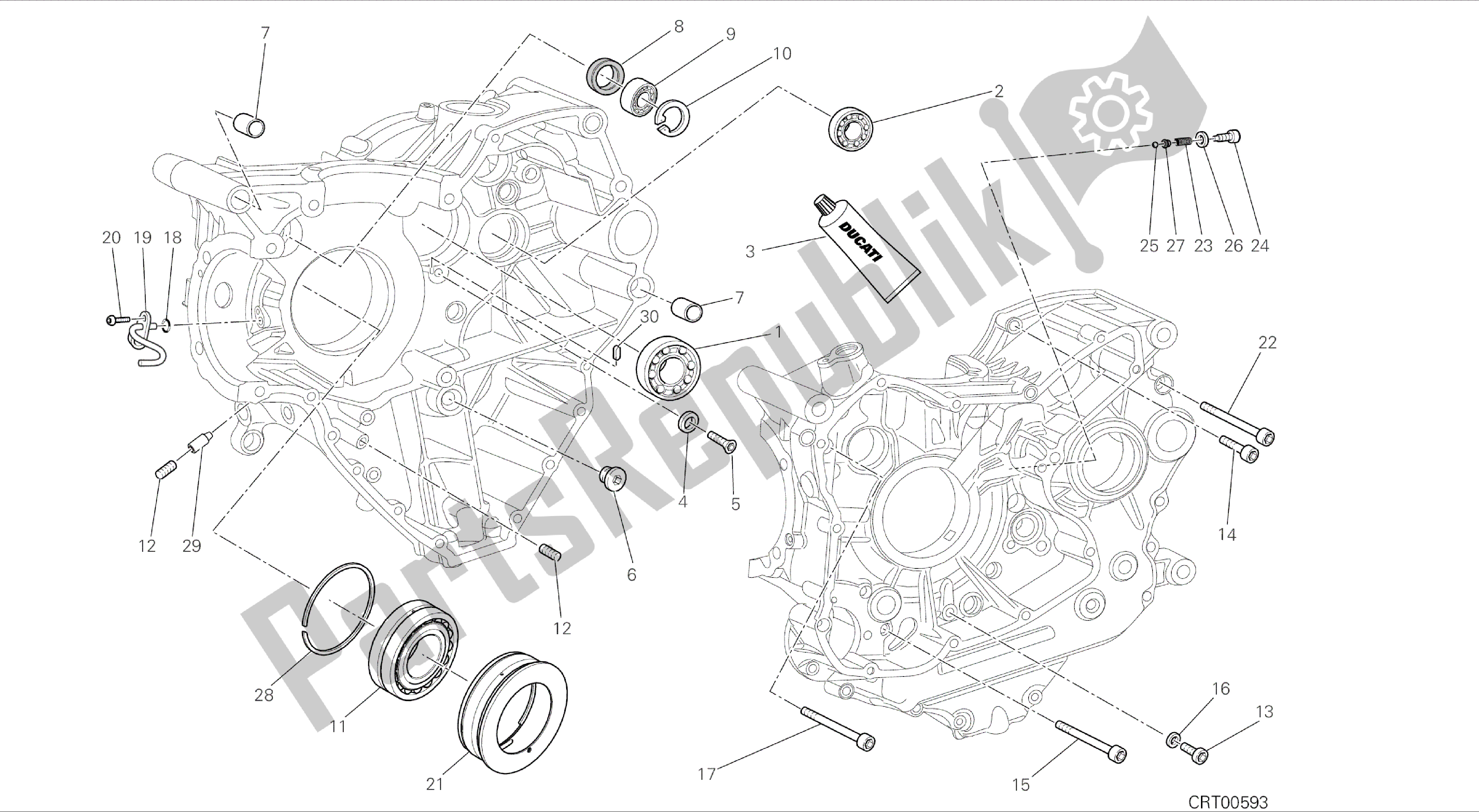 Todas las partes para Dibujo 10a - Cojinetes Del Cárter [mod: Ms1200-a; Xst: Aus, Eur, Fra, Tha] Motor De Grupo de Ducati Multistrada 1200 2014