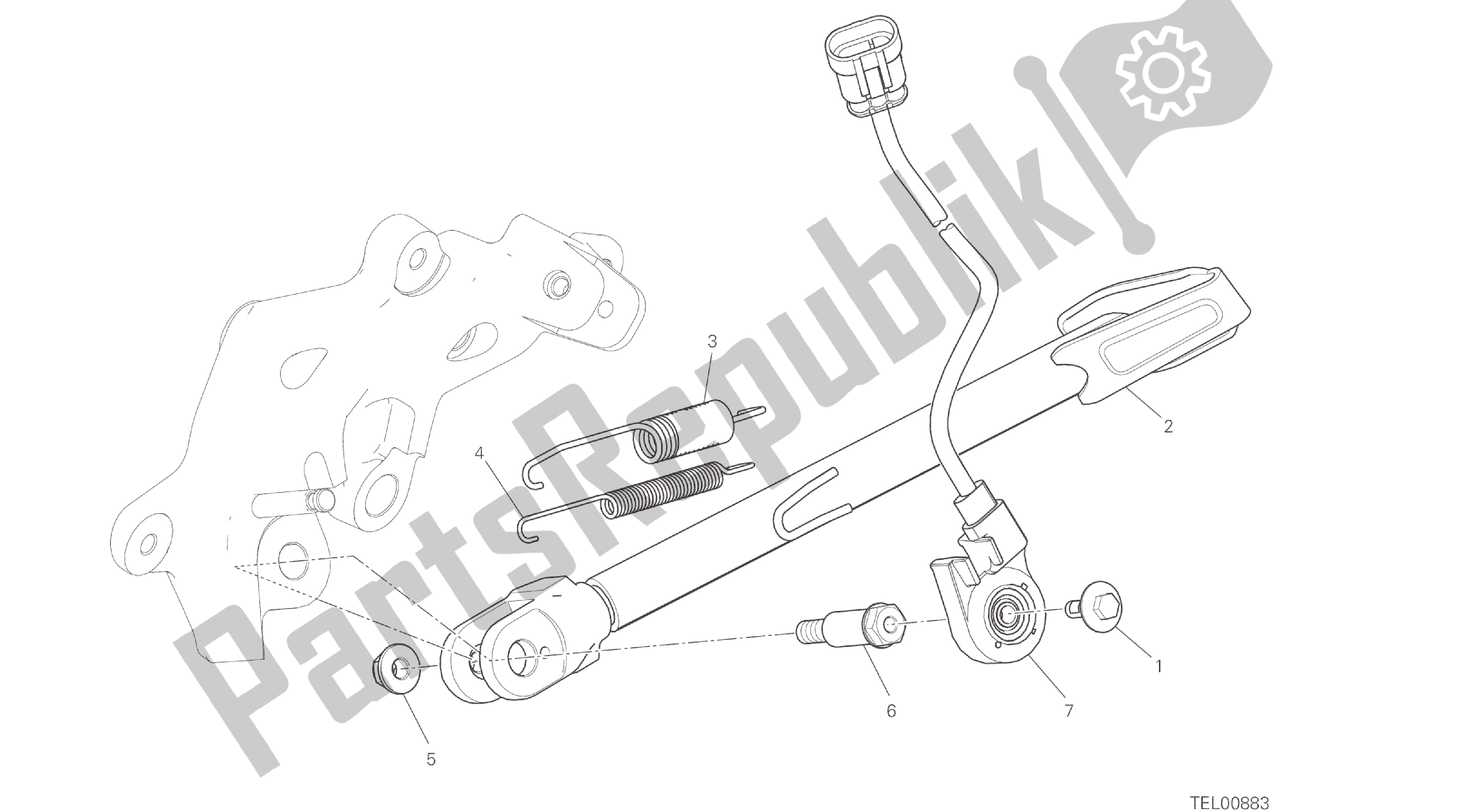 Todas las partes para Dibujo 22a - Bastidor De Grupo De Soporte Lateral [mod: Ms1200] de Ducati Multistrada ABS 1200 2016