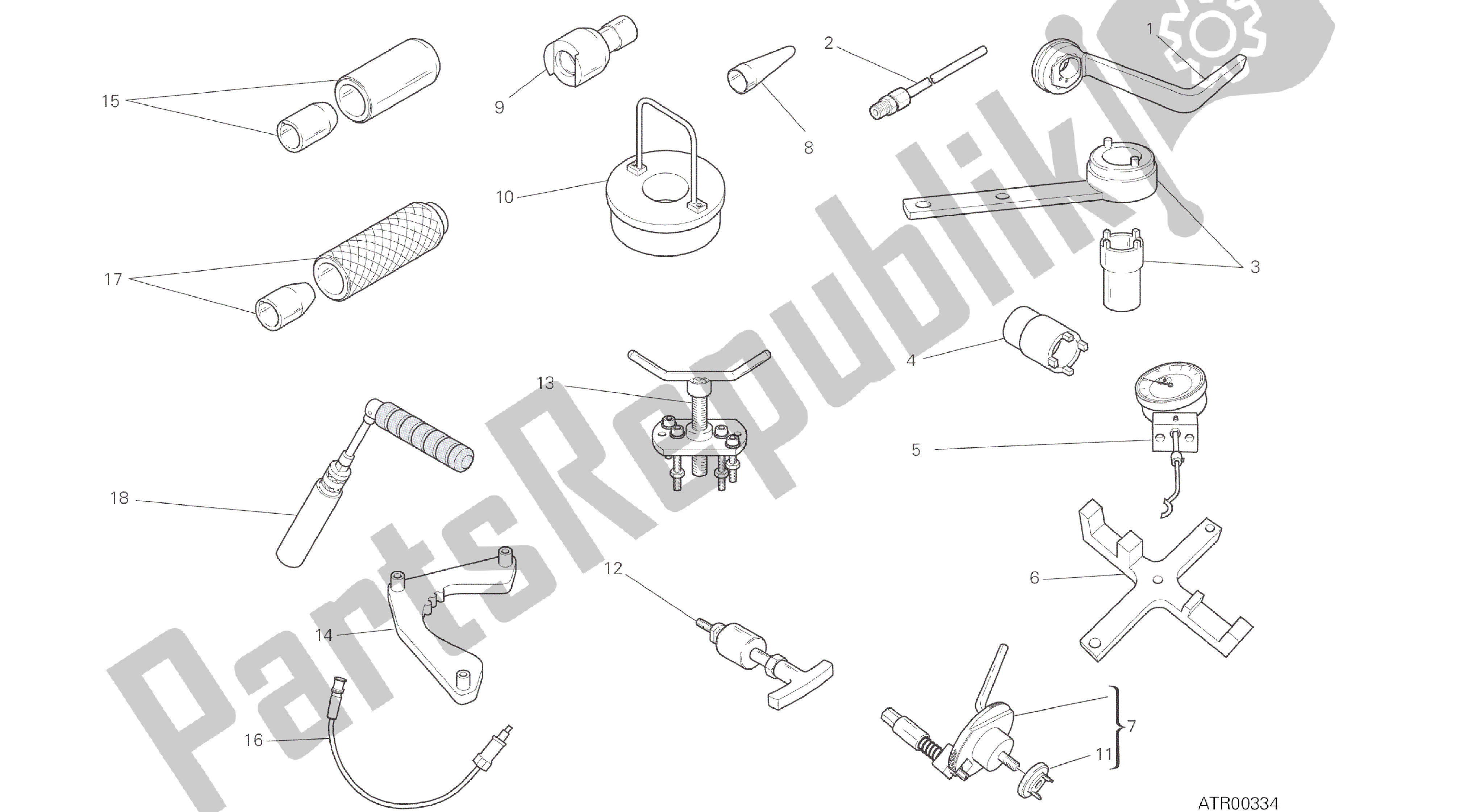 Todas las partes para Dibujo 01a - Herramientas De Servicio De Taller [mod: Ms1200] Herramientas De Grupo de Ducati Multistrada ABS 1200 2016