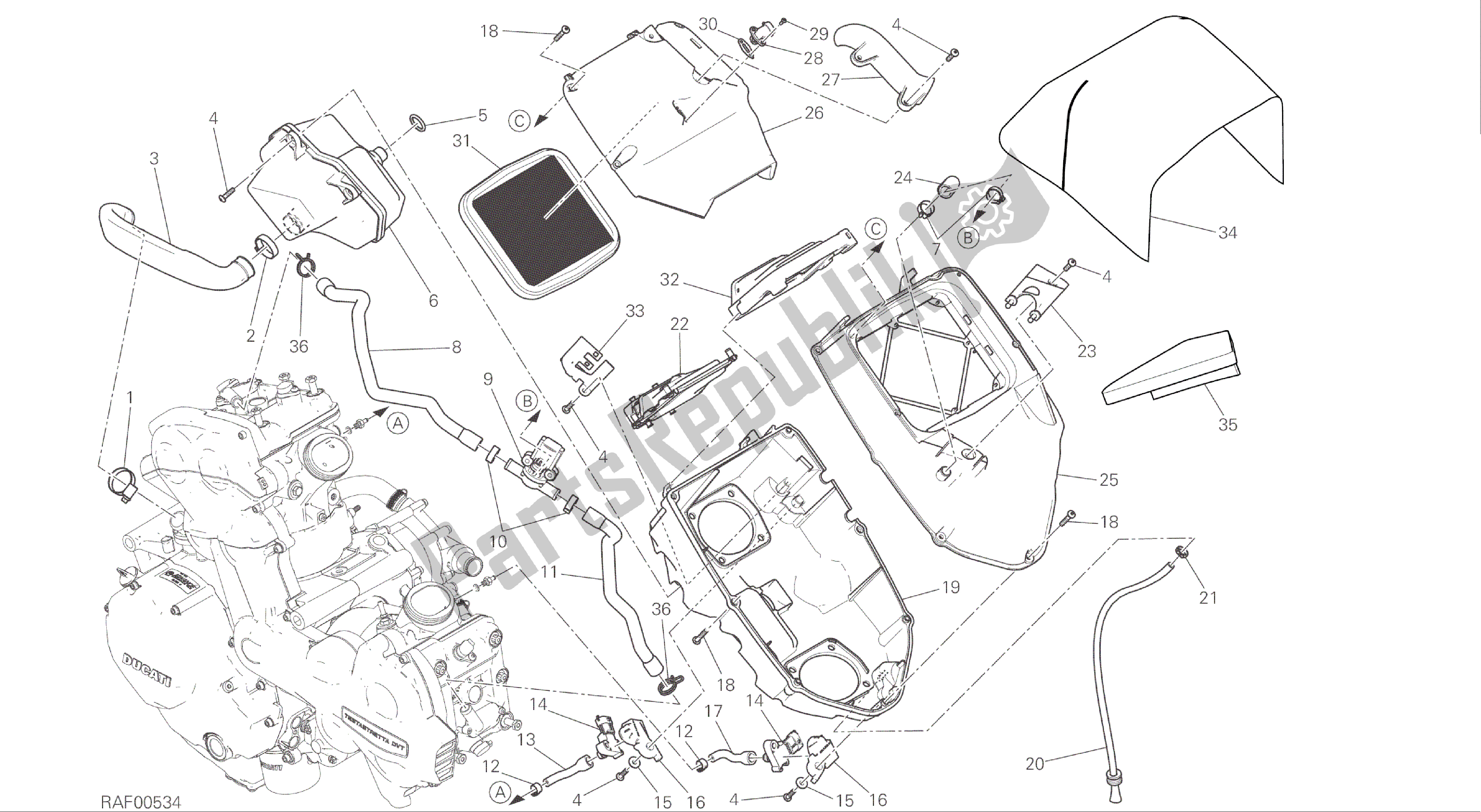 Alle onderdelen voor de Tekening 029 - Intake [mod: Ms1200s] Groepsframe van de Ducati Multistrada S ABS 1200 2016