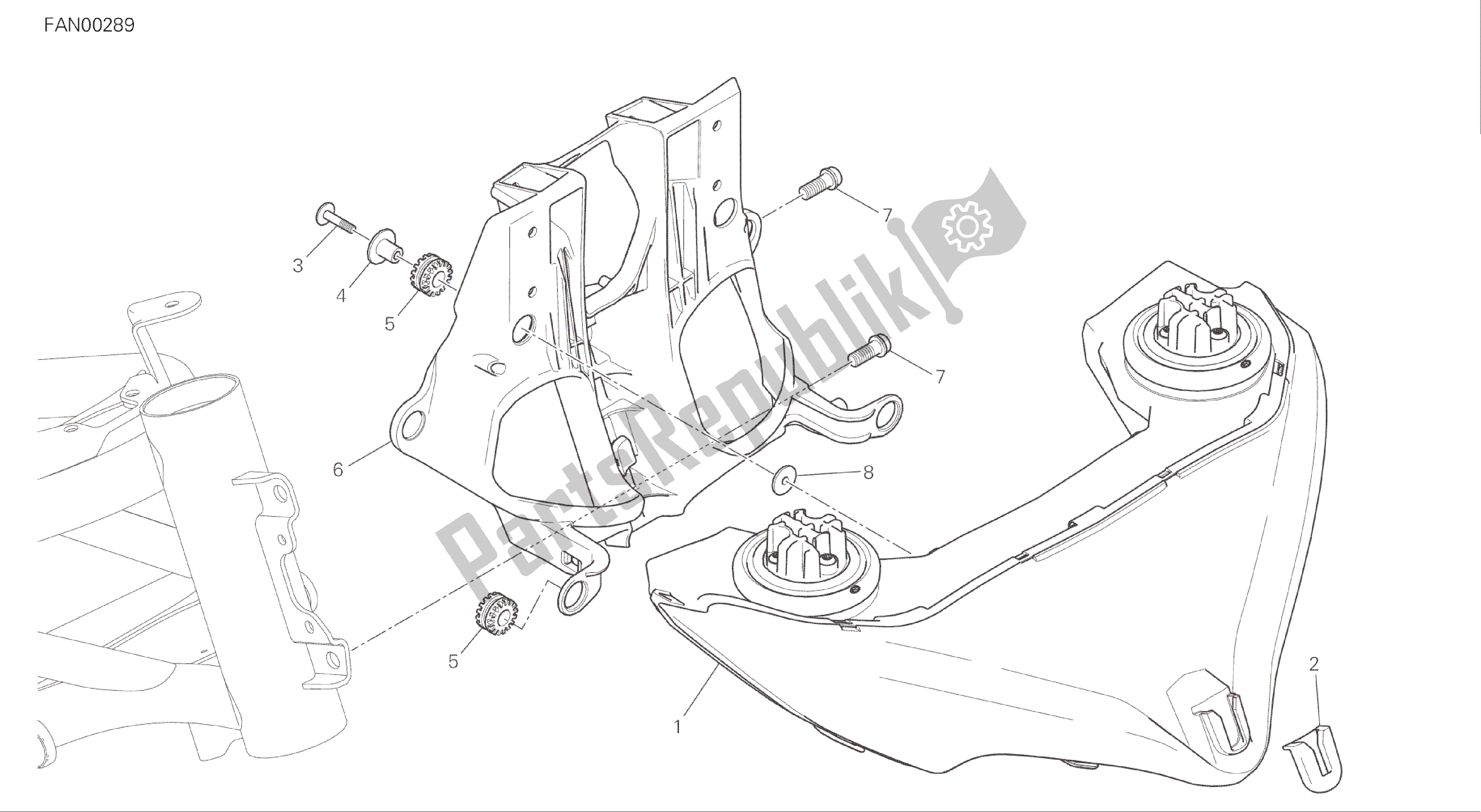 Todas las partes para Dibujo 020 - Faro [mod: Ms1200s] Grupo Eléctrico de Ducati Multistrada S ABS 1200 2016