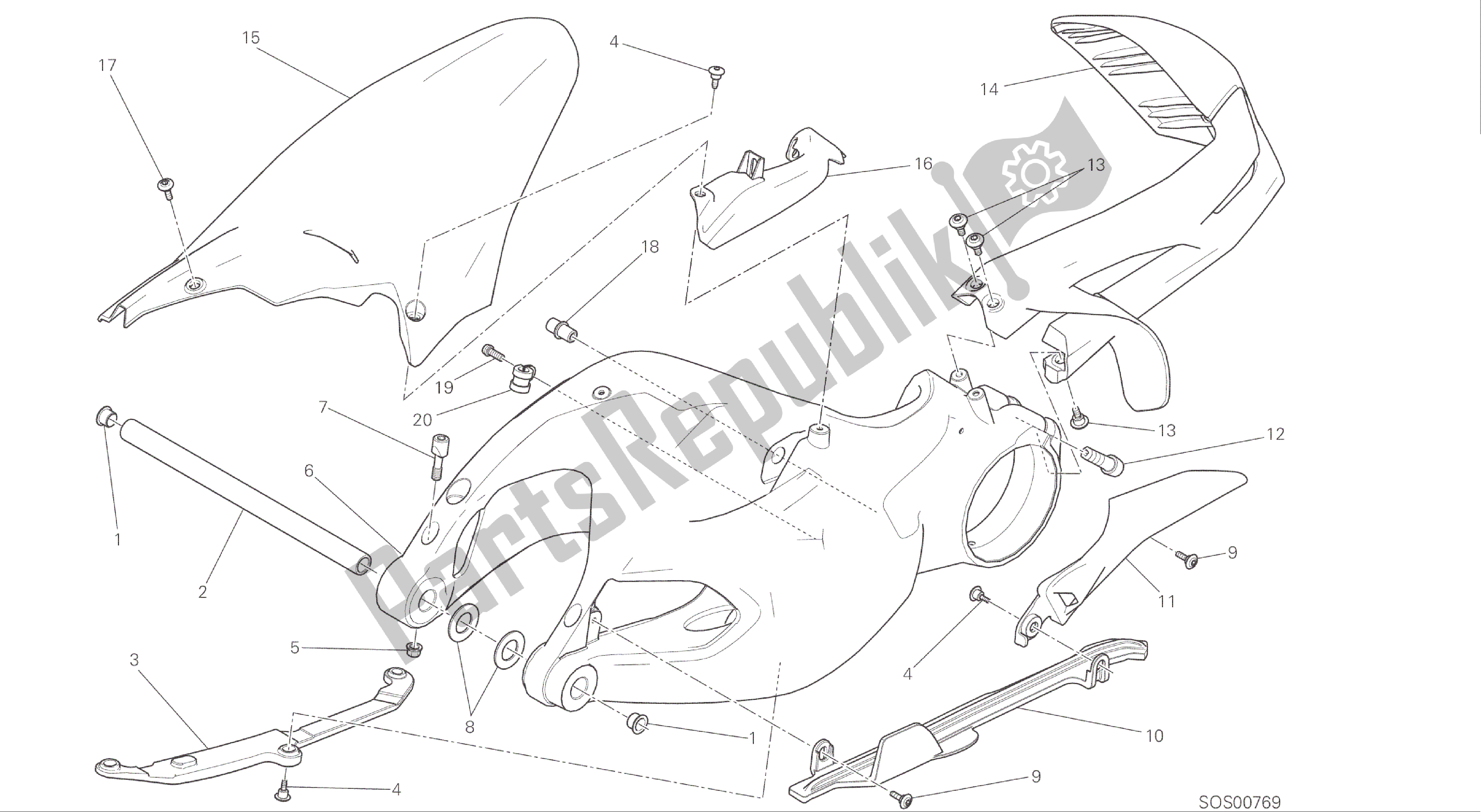 Alle onderdelen voor de Tekening 28a - Zwenkarm [mod: Ms1200s] Groepsframe van de Ducati Multistrada S ABS 1200 2016