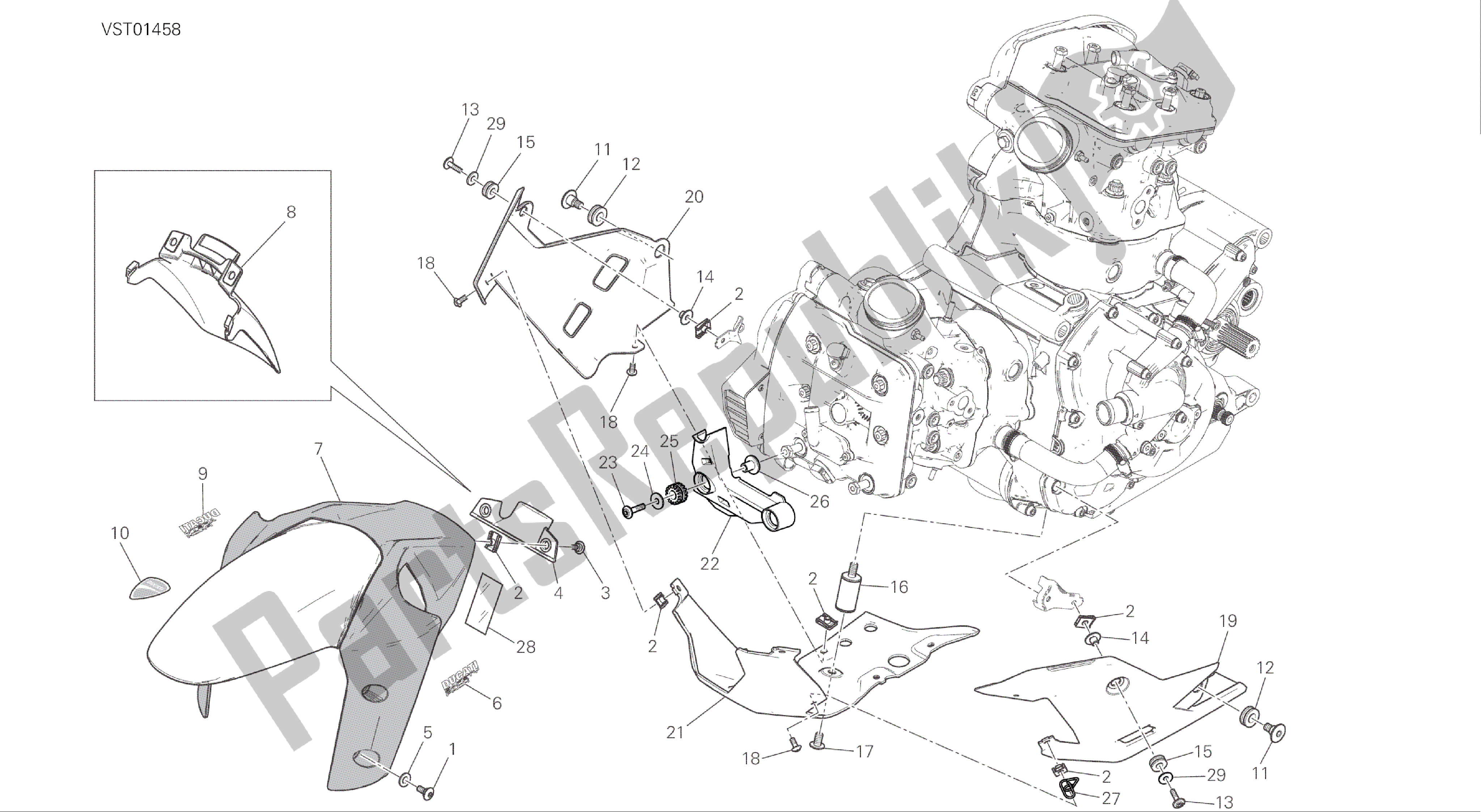 Tutte le parti per il Disegno 34b - Cornice Del Gruppo Carenatura [mod: Ms1200s] del Ducati Multistrada S ABS 1200 2016