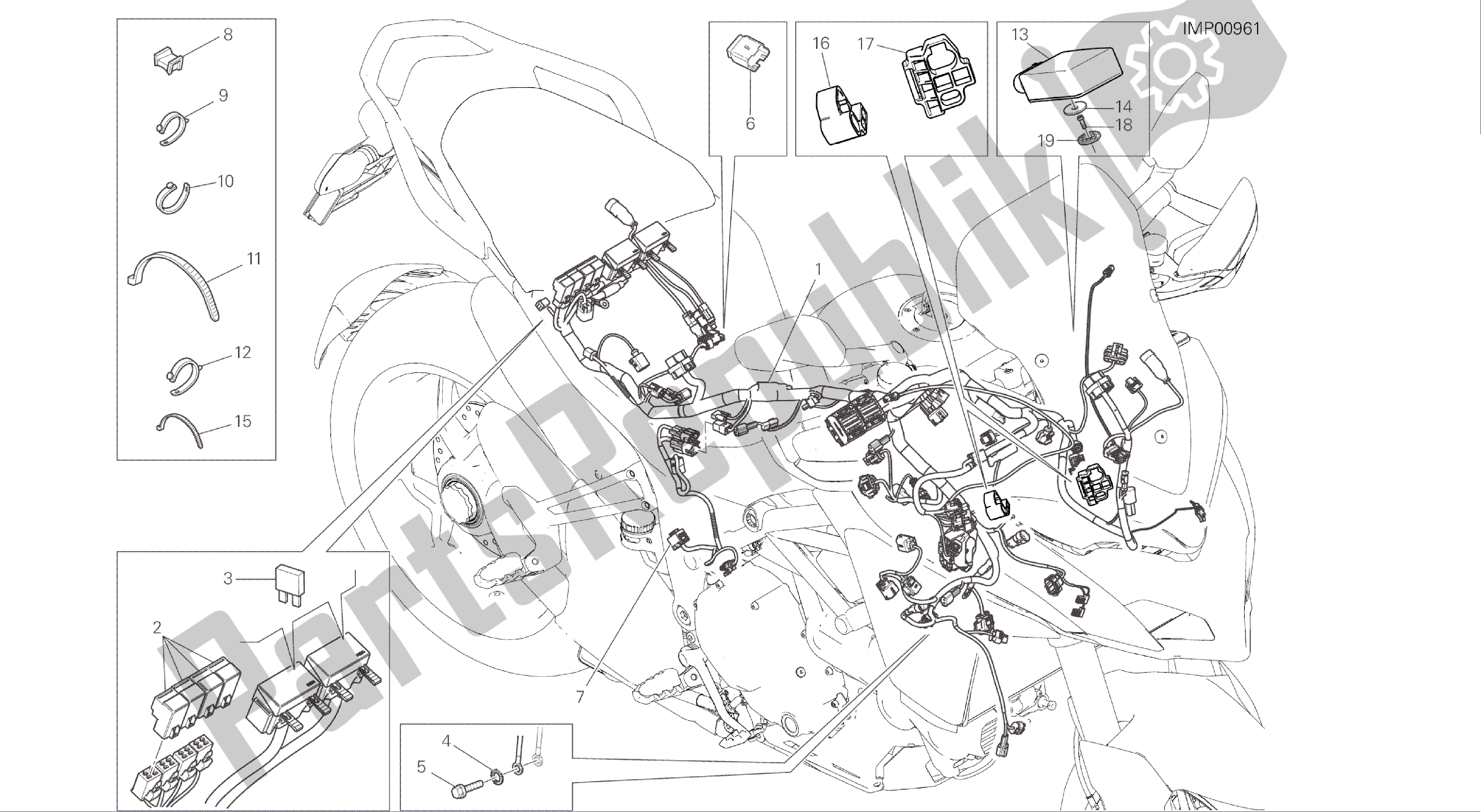 Alle onderdelen voor de Tekening 18b - Kabelboom [mod: Ms1200s] Groep Elektrisch van de Ducati Multistrada S ABS 1200 2016