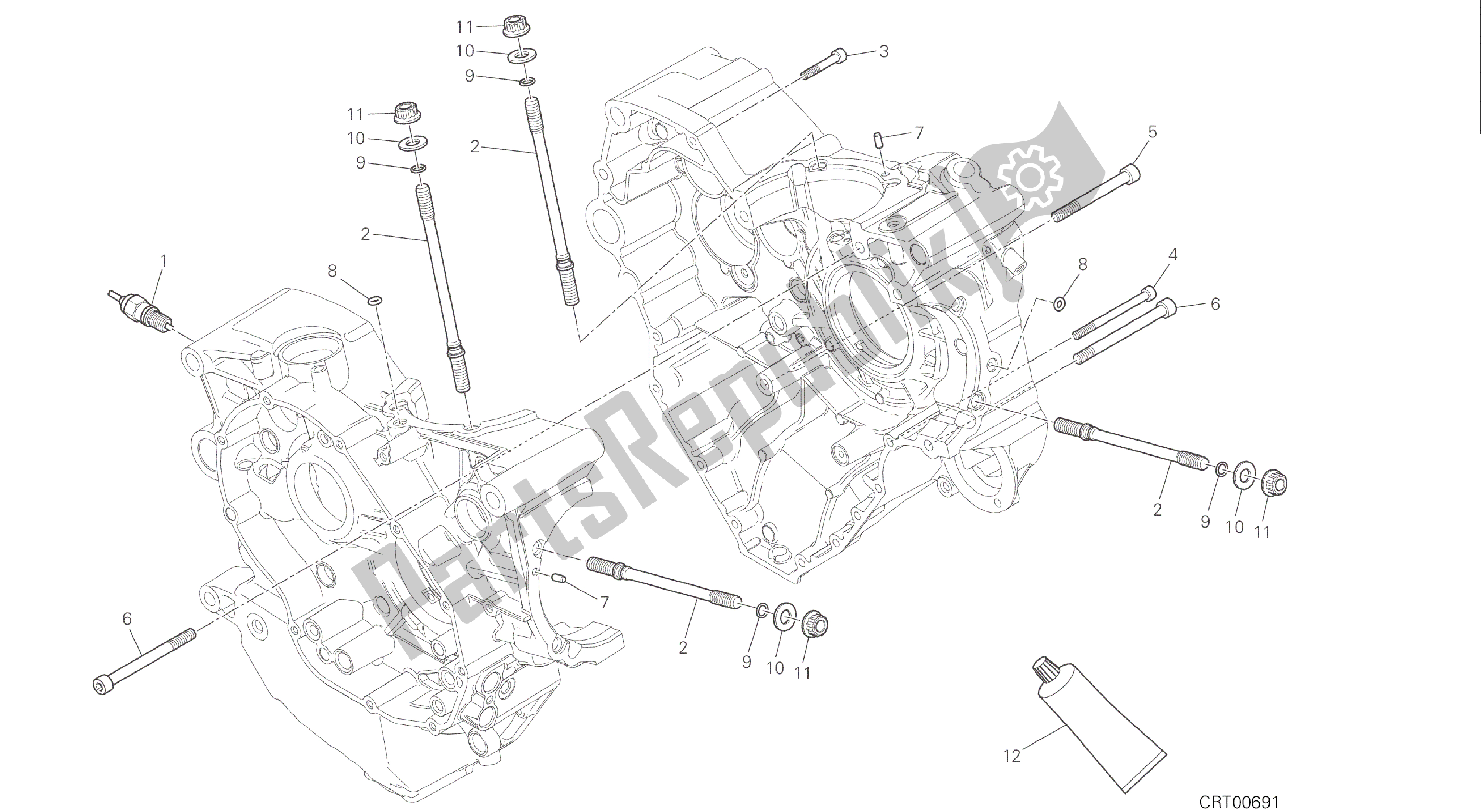 Alle onderdelen voor de Tekening 10a - Halve Krukasparen [mod: Ms1200s] Groep Engine van de Ducati Multistrada S ABS 1200 2016