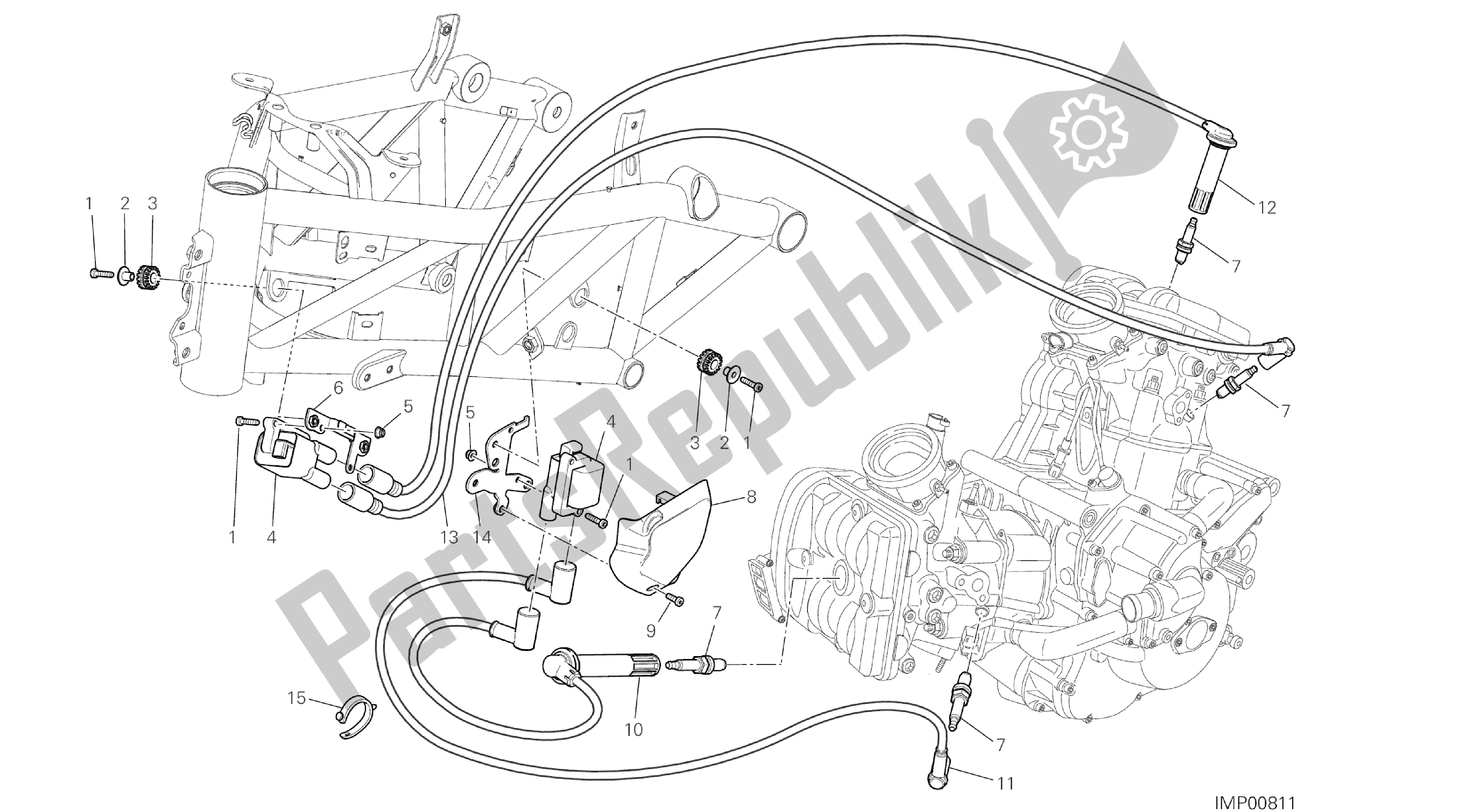 Tutte le parti per il Disegno 18c - Serie Cavi (bobina) [mod: Ms1200pp; Xst: Aus, Eur, Fra, Jap, Tha] Group Electric del Ducati Multistrada S Pikes Peak 1200 2014