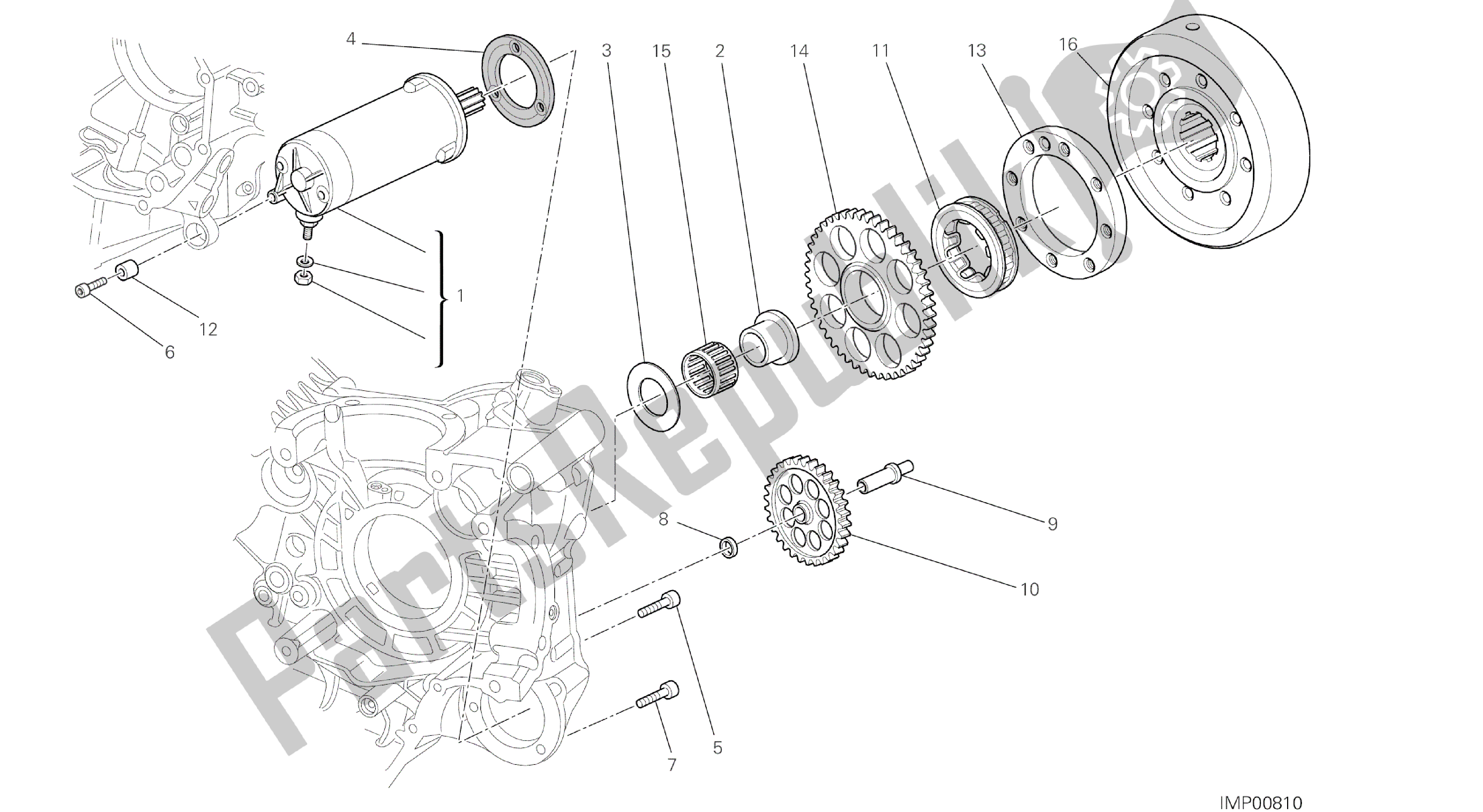 Todas las partes para Dibujo 012 - Motor De Arranque [mod: Ms1200pp; Xst: Motor De Grupo Aus, Eur, Fra, Jap, Tha] de Ducati Multistrada S Pikes Peak 1200 2014