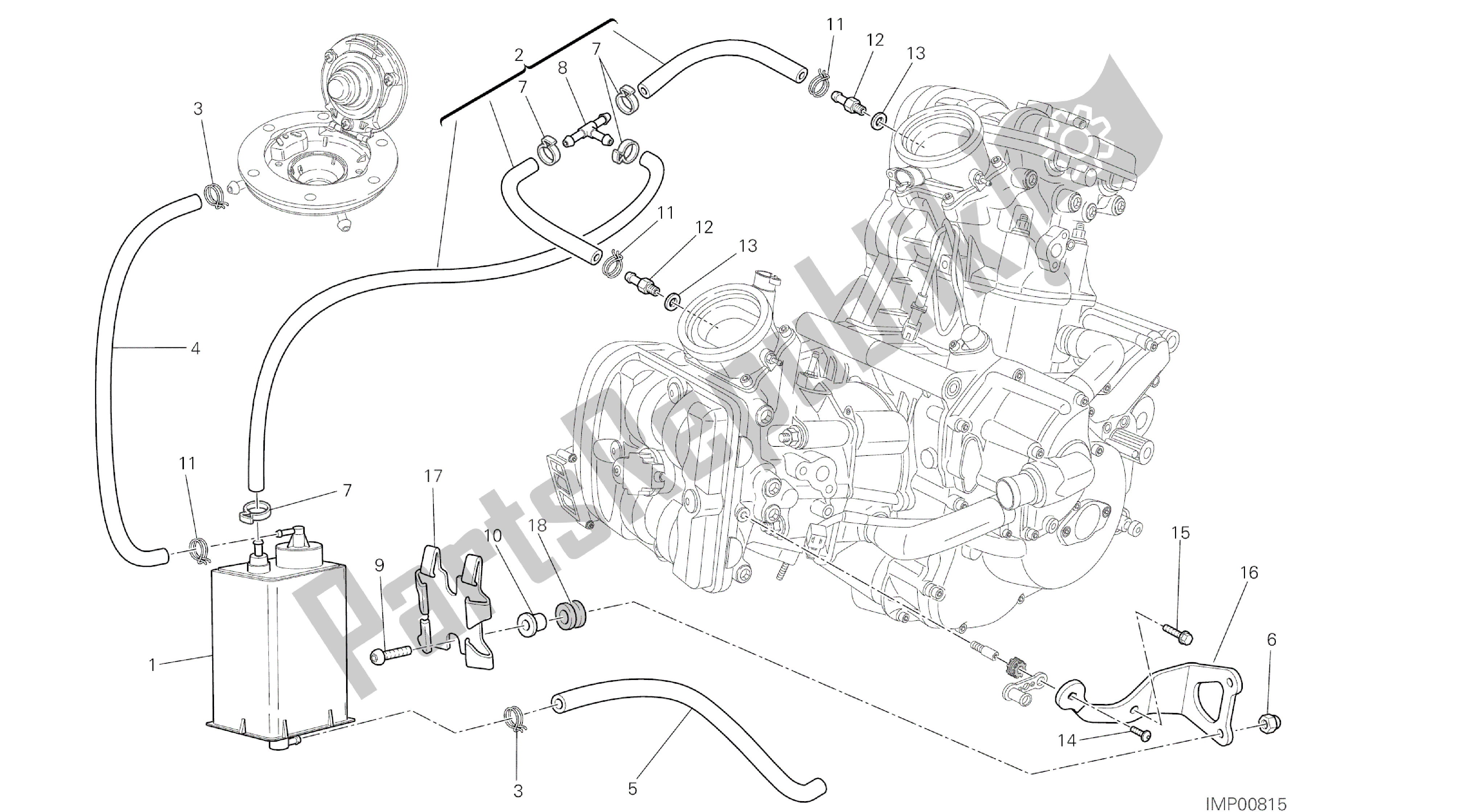 Tutte le parti per il Disegno 036 - Filtro Contenitore [mod: Ms1200st; Xst: Chn, Tha] Gruppo Di Gruppi del Ducati Multistrada S Touring 1200 2014