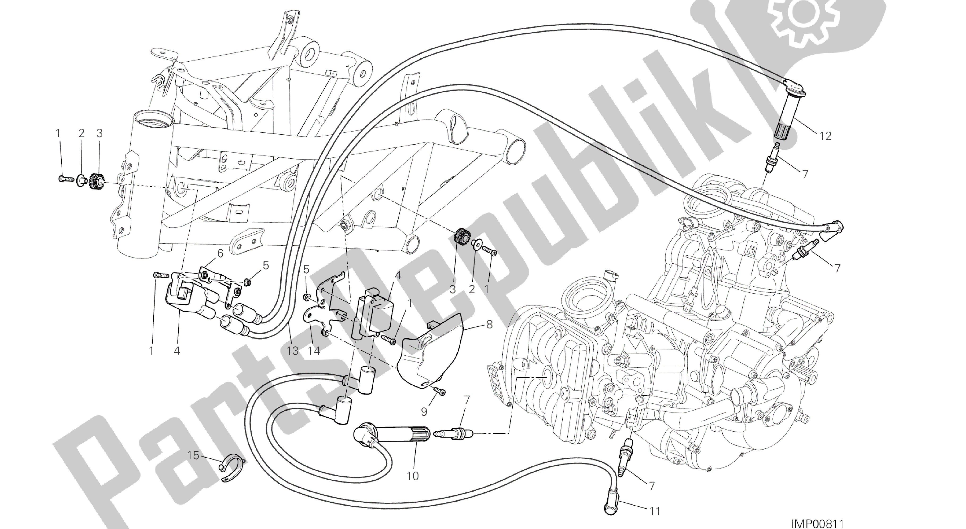 Tutte le parti per il Disegno 18c - Cablaggio (bobina) [mod: Ms1200st; Xst: Aus, Chn, Eur, Fra, Jap, Tha] Group Electric del Ducati Multistrada S Touring 1200 2014