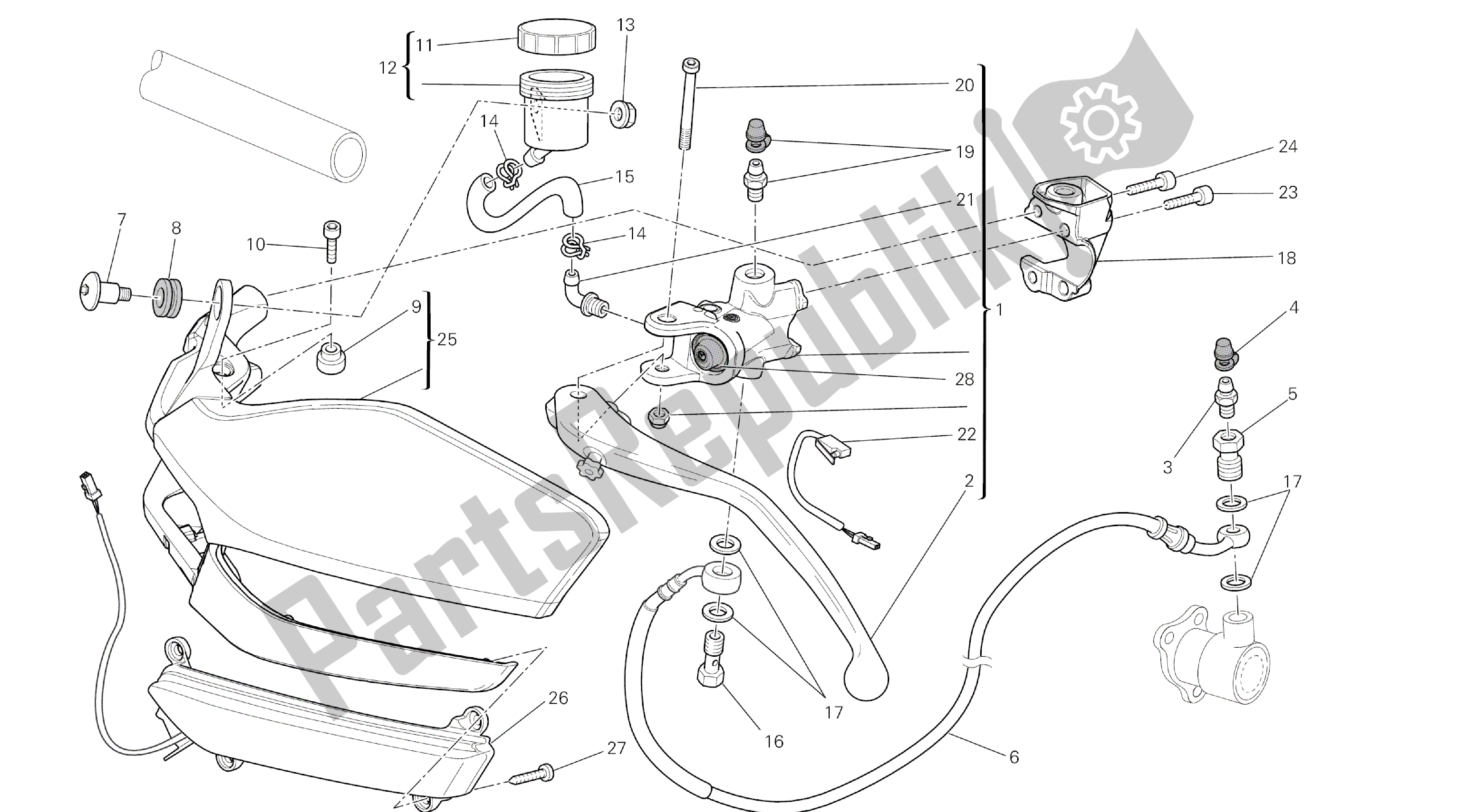 Wszystkie części do Rysunek 023 - Pompa Sprz? G? A [mod: Ms1200st; Xst: Aus, Chn, Eur, Fra, Jap, Tha] Ramka Grupy Ducati Multistrada S Touring 1200 2014