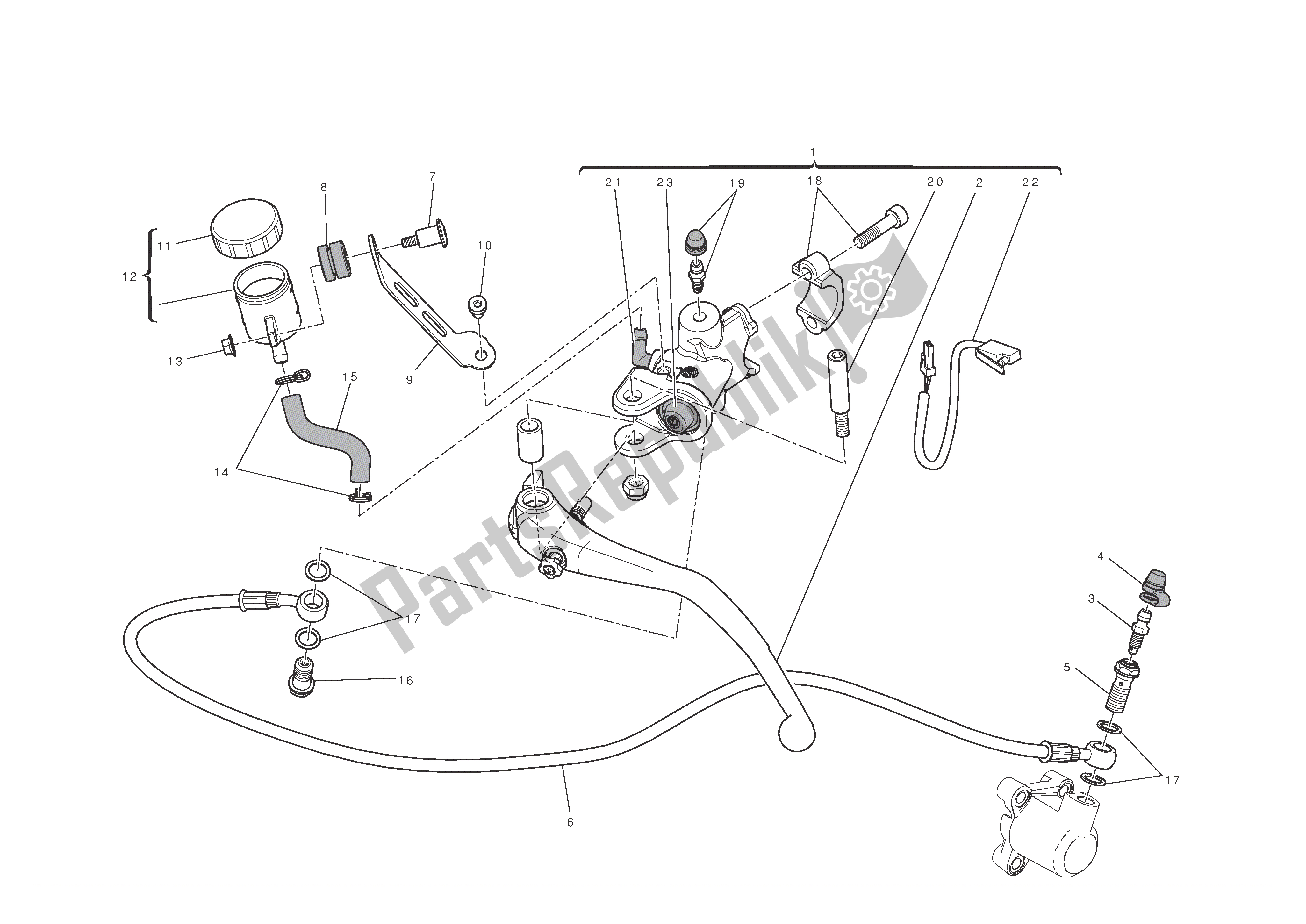 Alle onderdelen voor de Koppeling Controle van de Ducati 1199 Panigale 2012