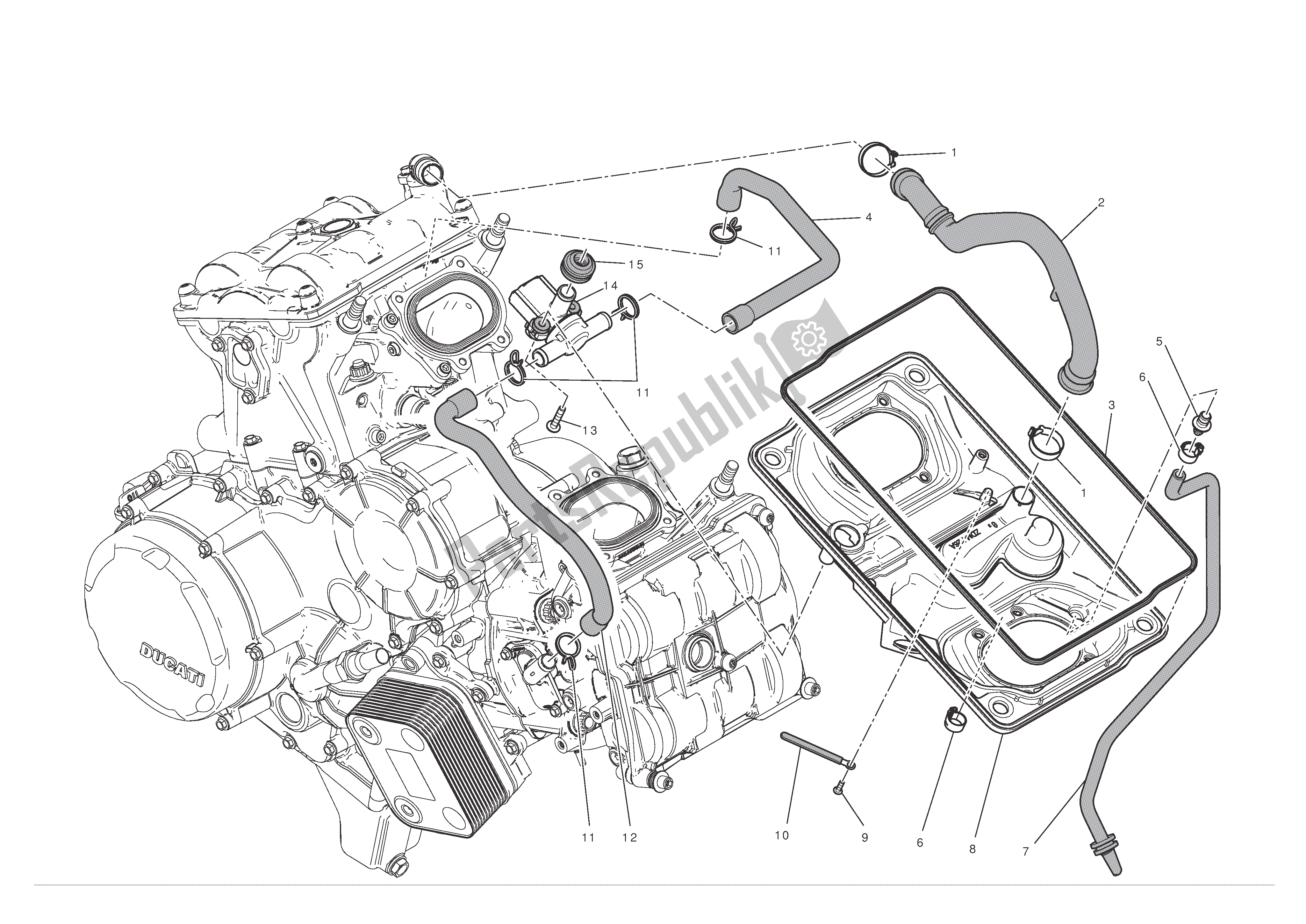 Alle onderdelen voor de Luchtinlaat - Olie-ontluchter van de Ducati 1199 Panigale 2012