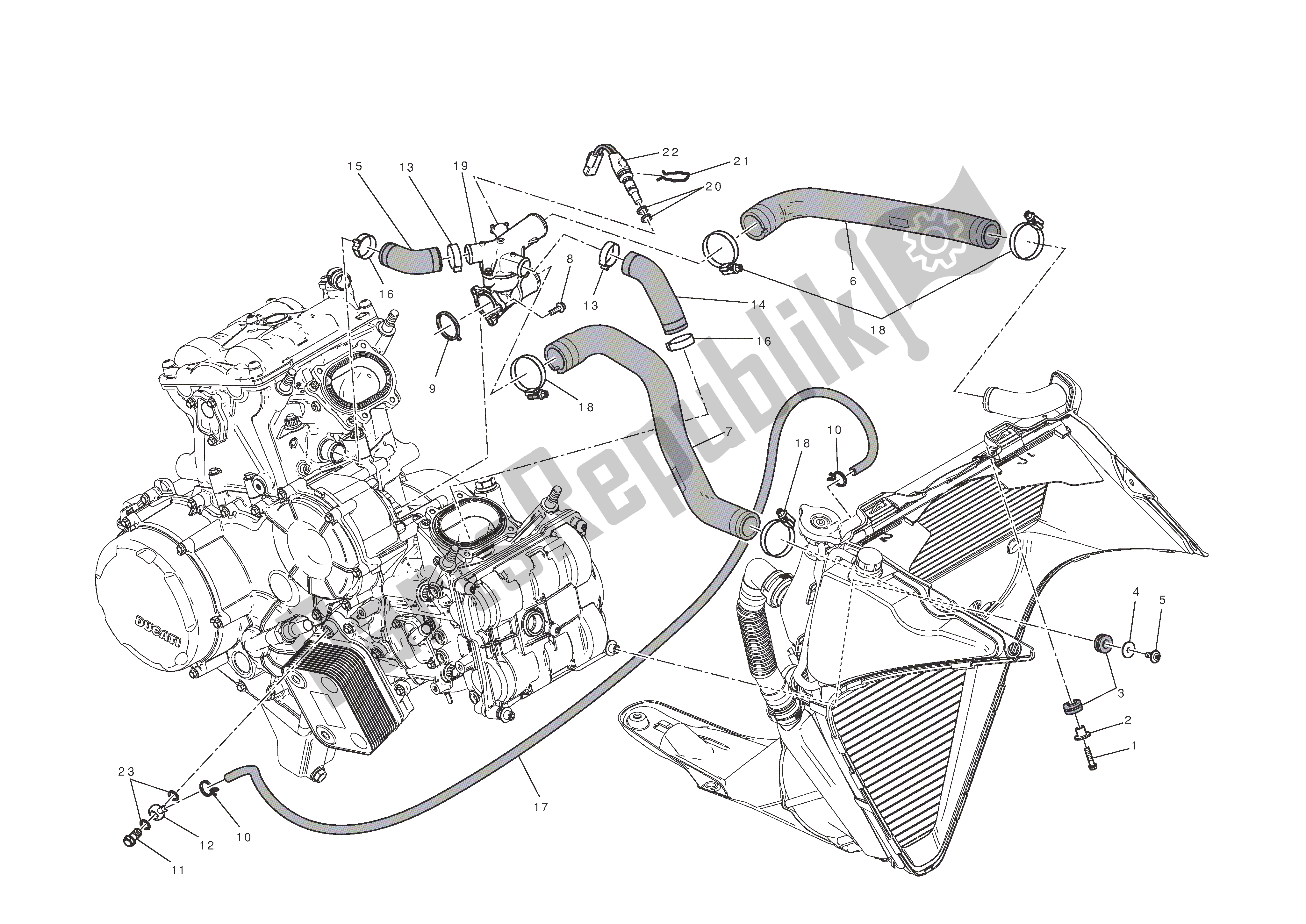 Alle onderdelen voor de Koelsysteem van de Ducati 1199 Panigale 2012
