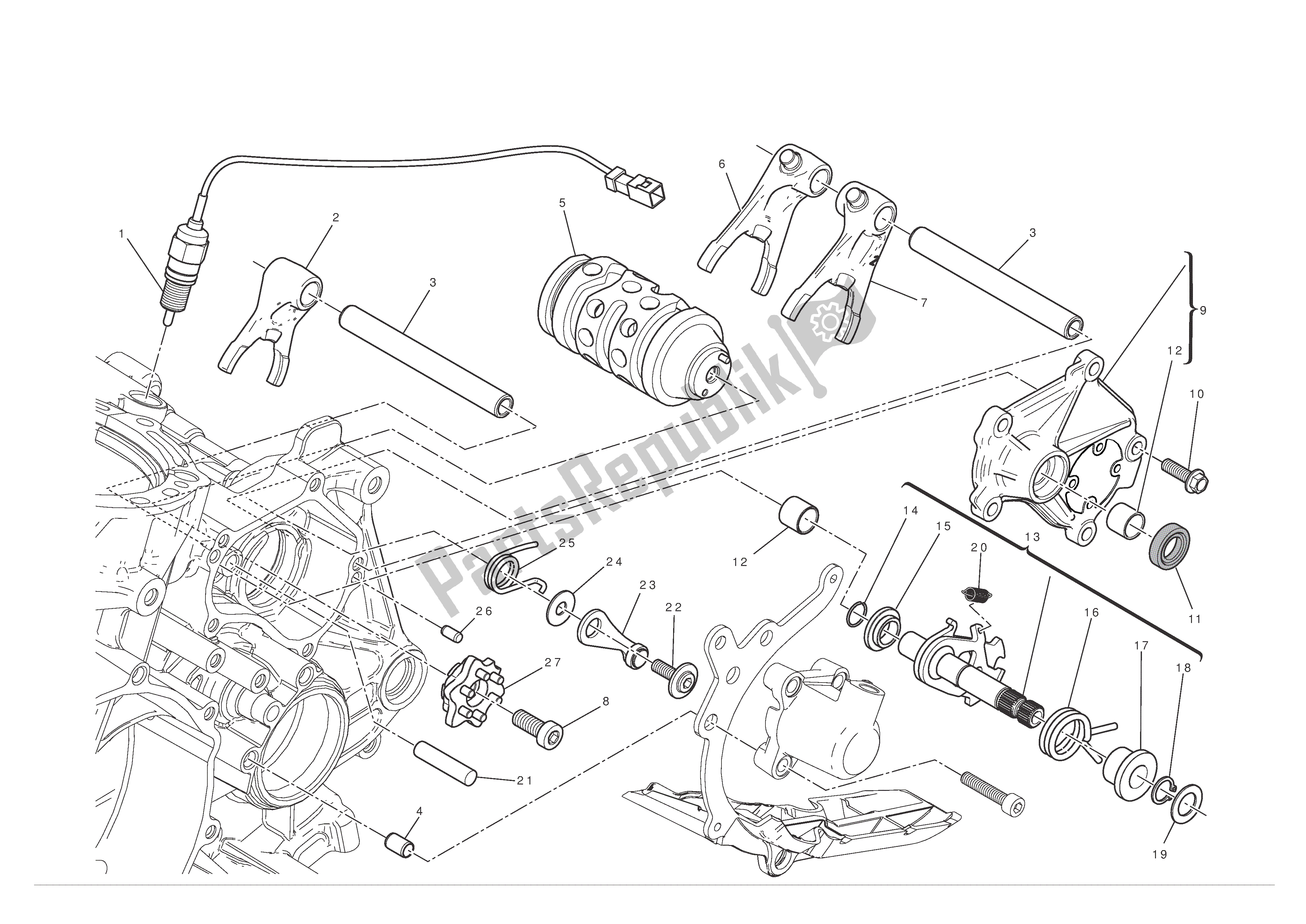 Alle onderdelen voor de Schakeling van de Ducati 1199 Panigale 2012