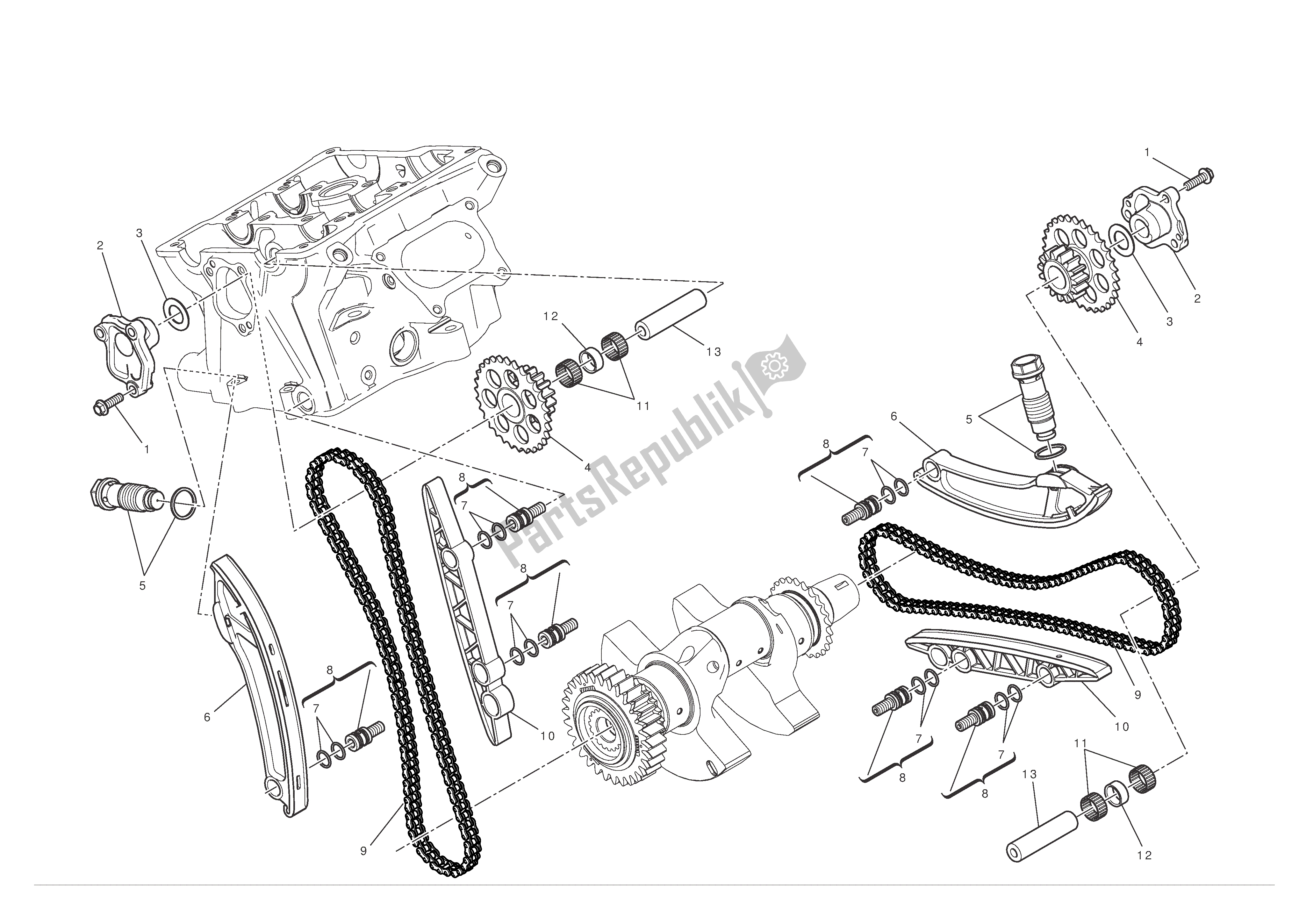 Alle onderdelen voor de Timing Systeem van de Ducati 1199 Panigale 2012