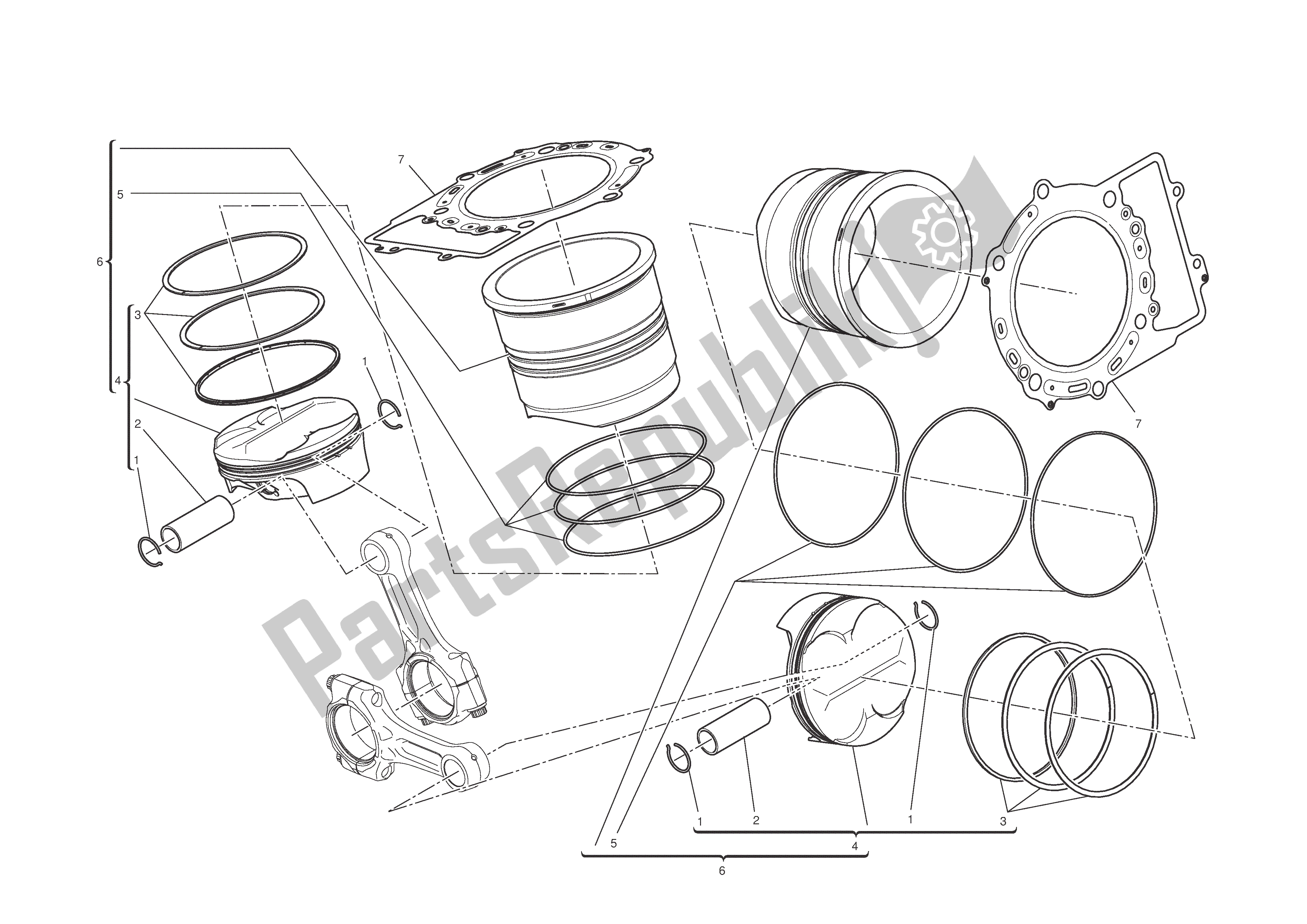 Todas las partes para Cilindros - Pistones de Ducati 1199 Panigale S 2012