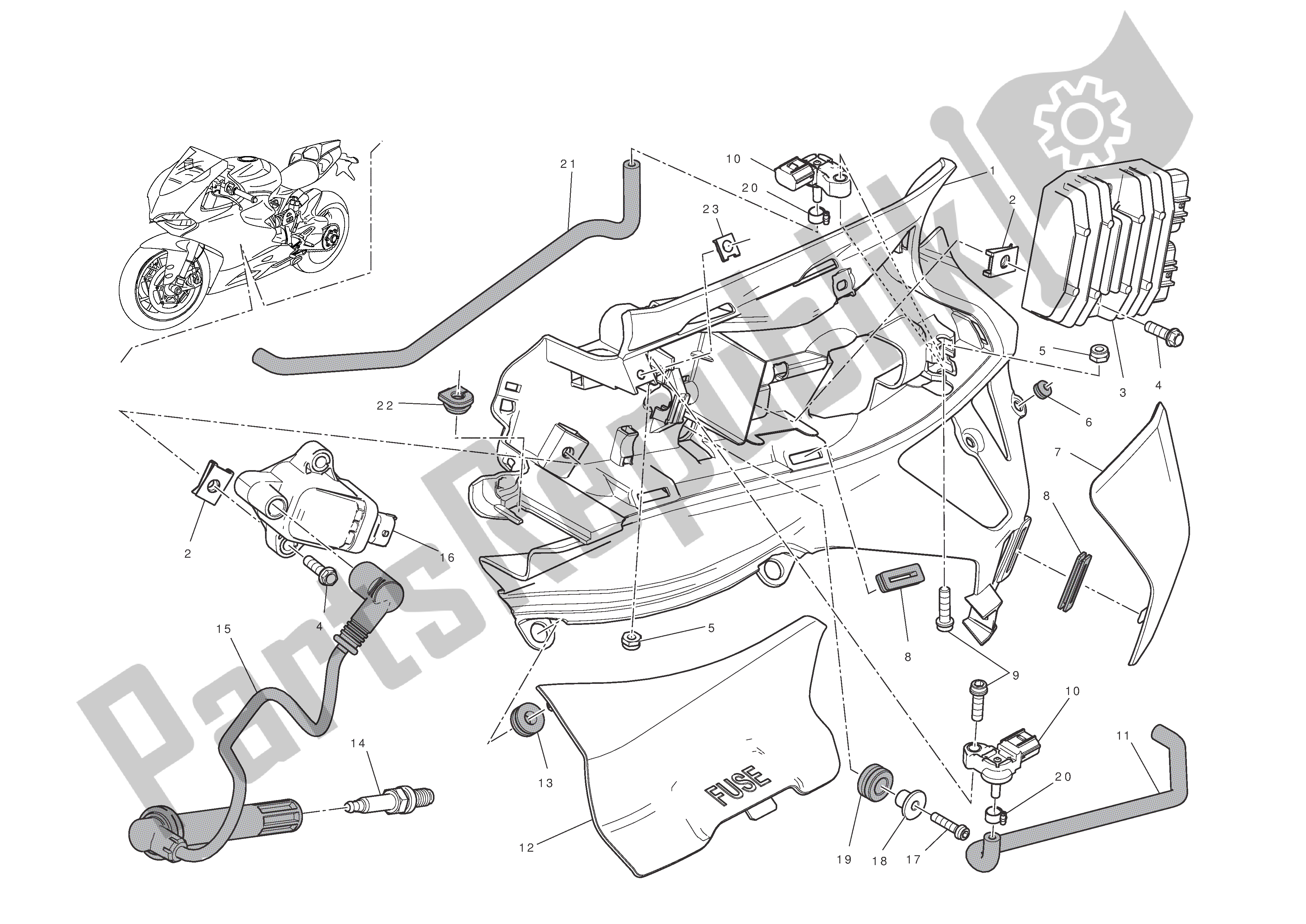 Toutes les pièces pour le Système électrique (l. H.) du Ducati 1199 Panigale S 2012
