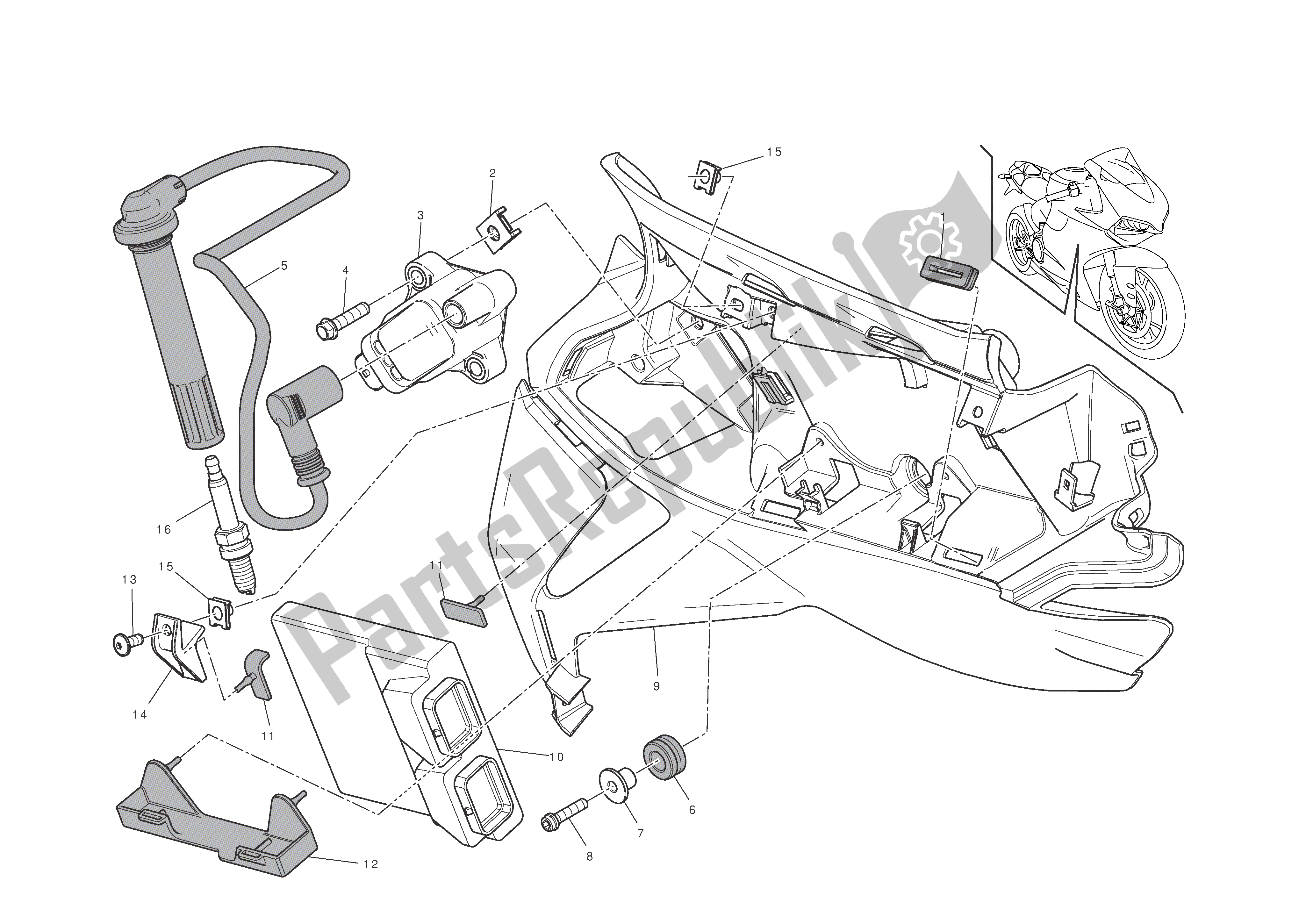 Todas las partes para Sistema Eléctrico (r. H.) de Ducati 1199 Panigale S 2012