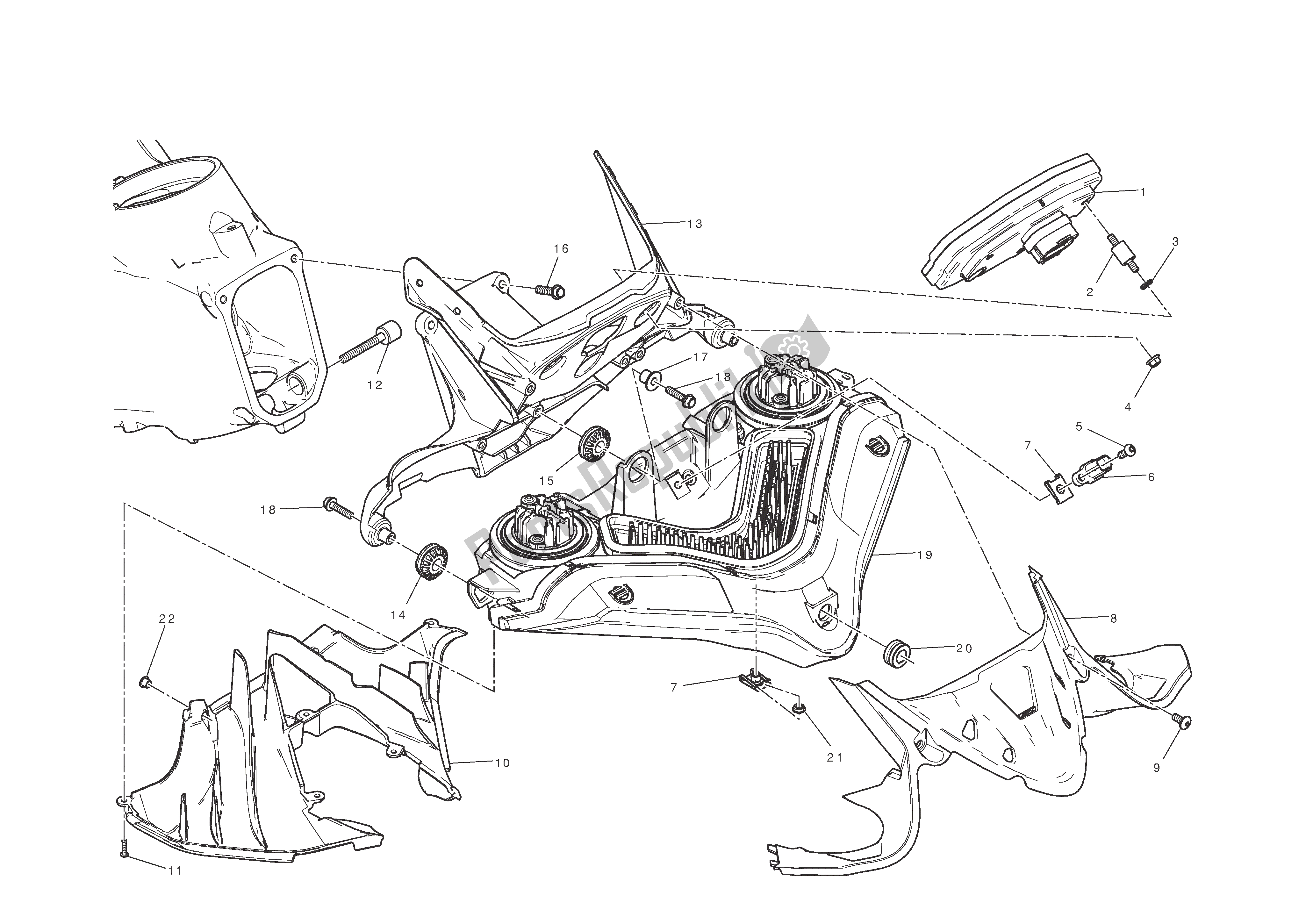 Toutes les pièces pour le Phare Et Instr. Panneau du Ducati 1199 Panigale S 2012