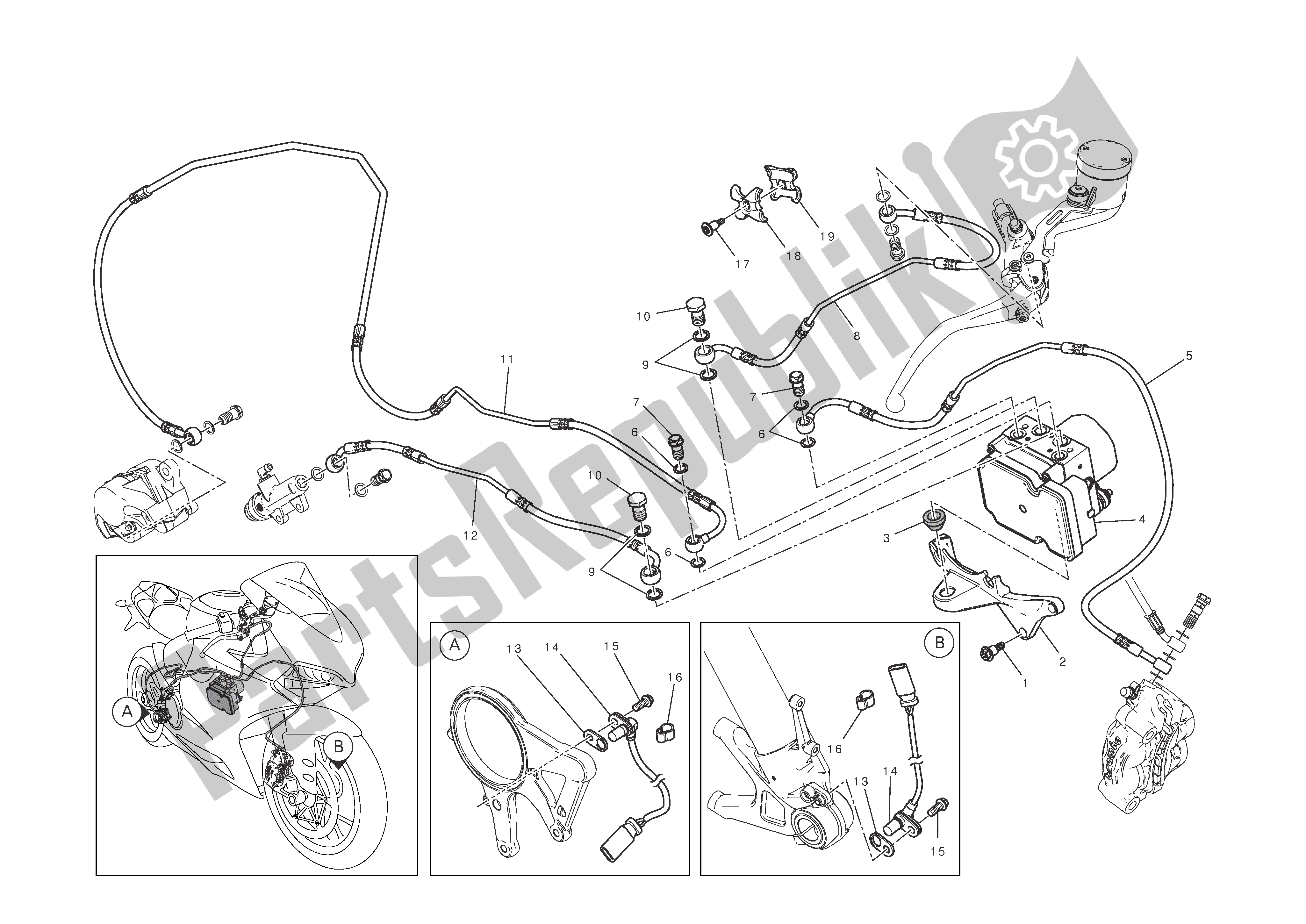 Todas las partes para Sistema Antibloqueo De Frenos (abs) de Ducati 1199 Panigale S Tricolore ABS 2012