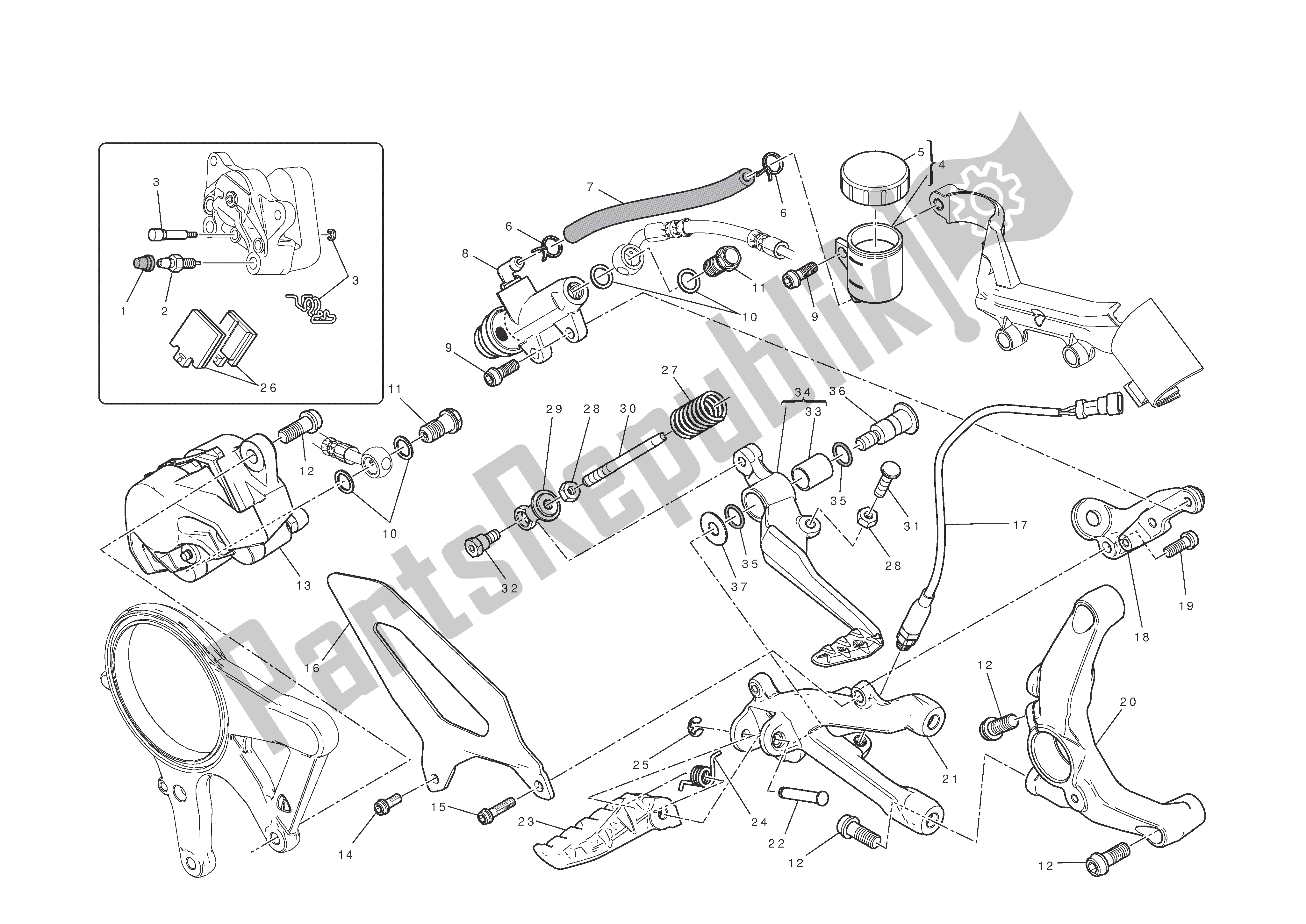 Todas las partes para Freno Trasero de Ducati 1199 Panigale S Tricolore ABS 2012