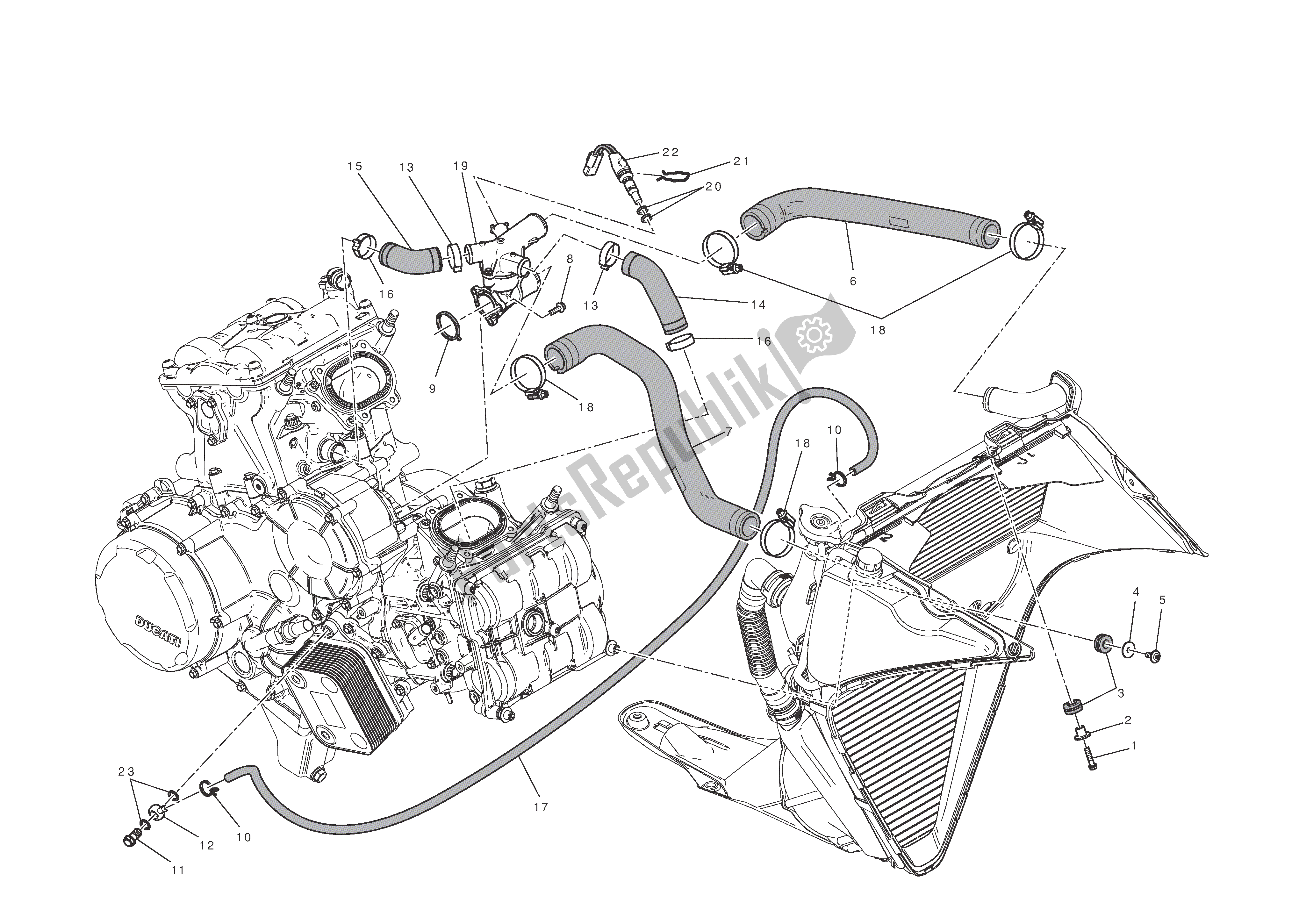 Todas las partes para Sistema De Refrigeración de Ducati 1199 Panigale S Tricolore ABS 2012