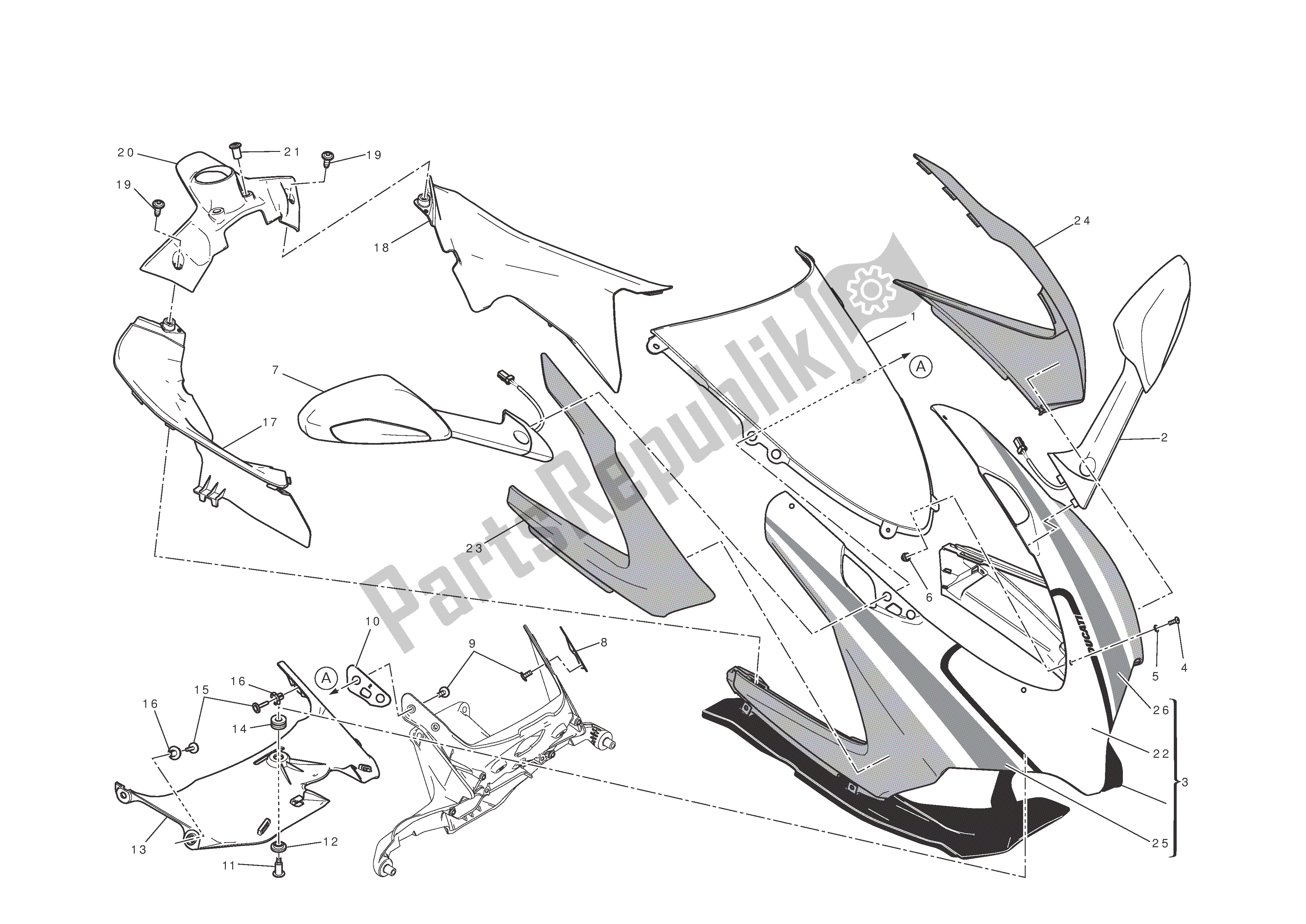 Todas las partes para Carenado De Faros de Ducati 1199 Panigale S Tricolore ABS 2012