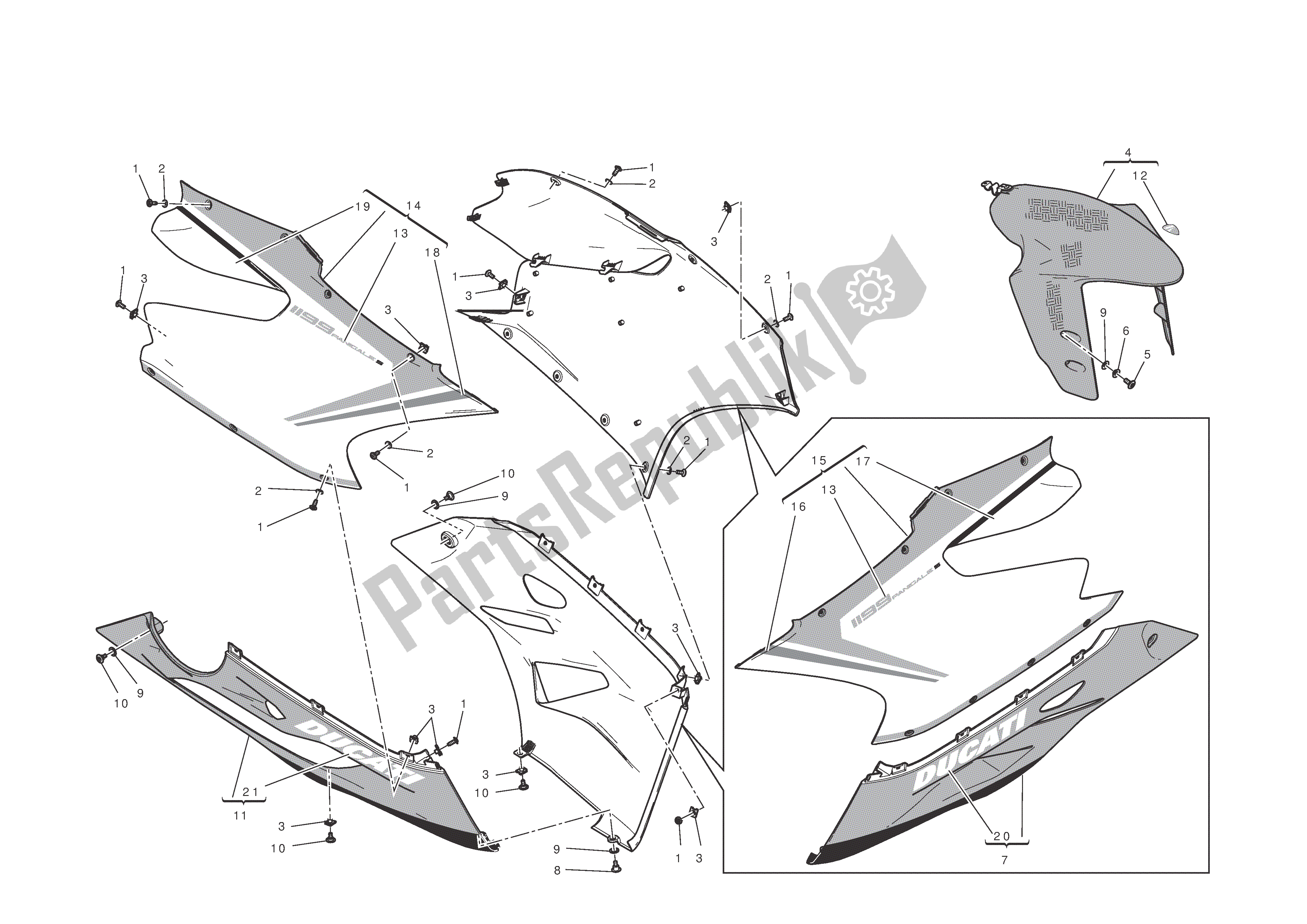 Todas las partes para Mercado de Ducati 1199 Panigale S Tricolore ABS 2012