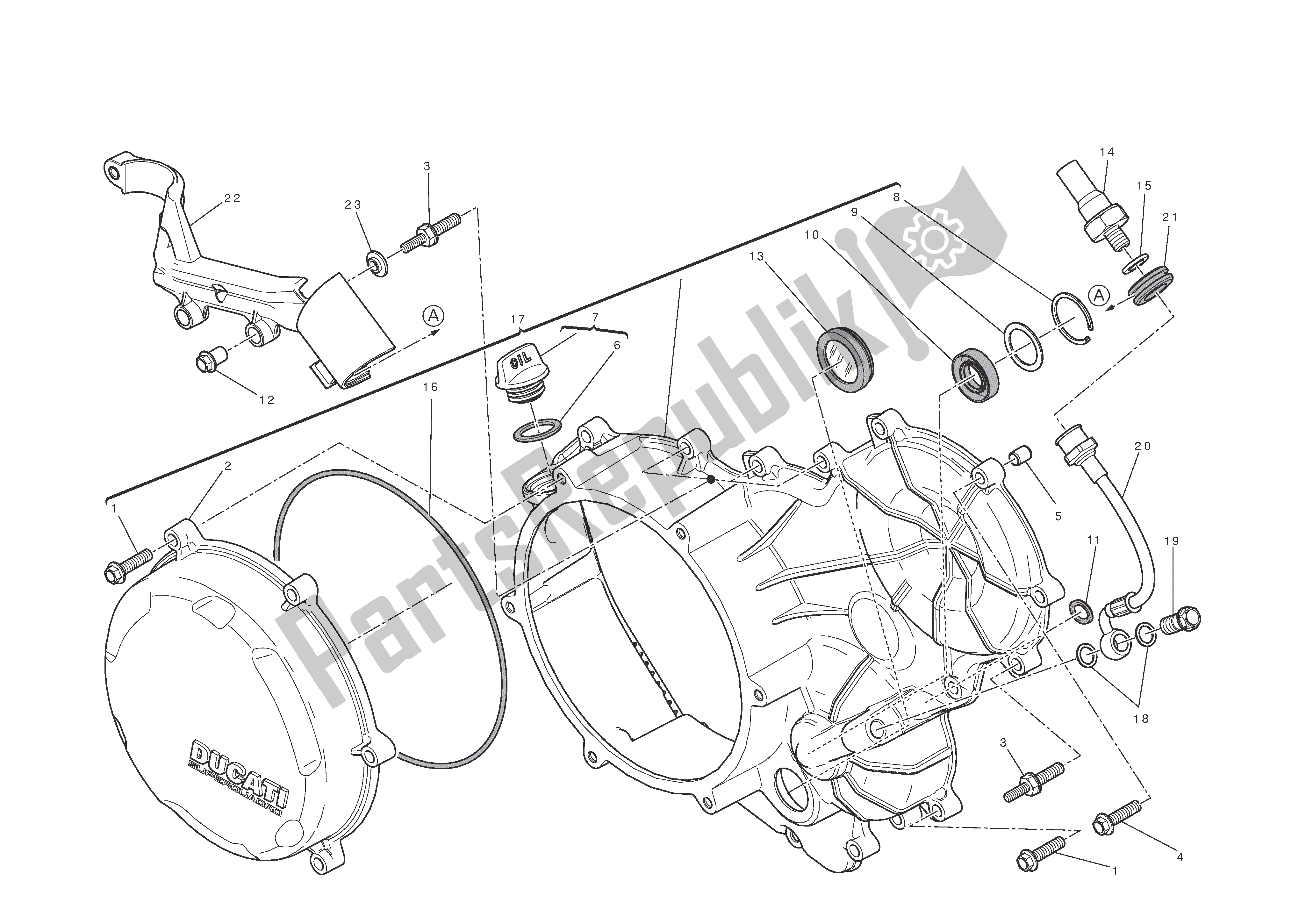 Todas las partes para Tapa Del Cárter Del Lado Del Embrague de Ducati 1199 Panigale S Tricolore ABS 2012