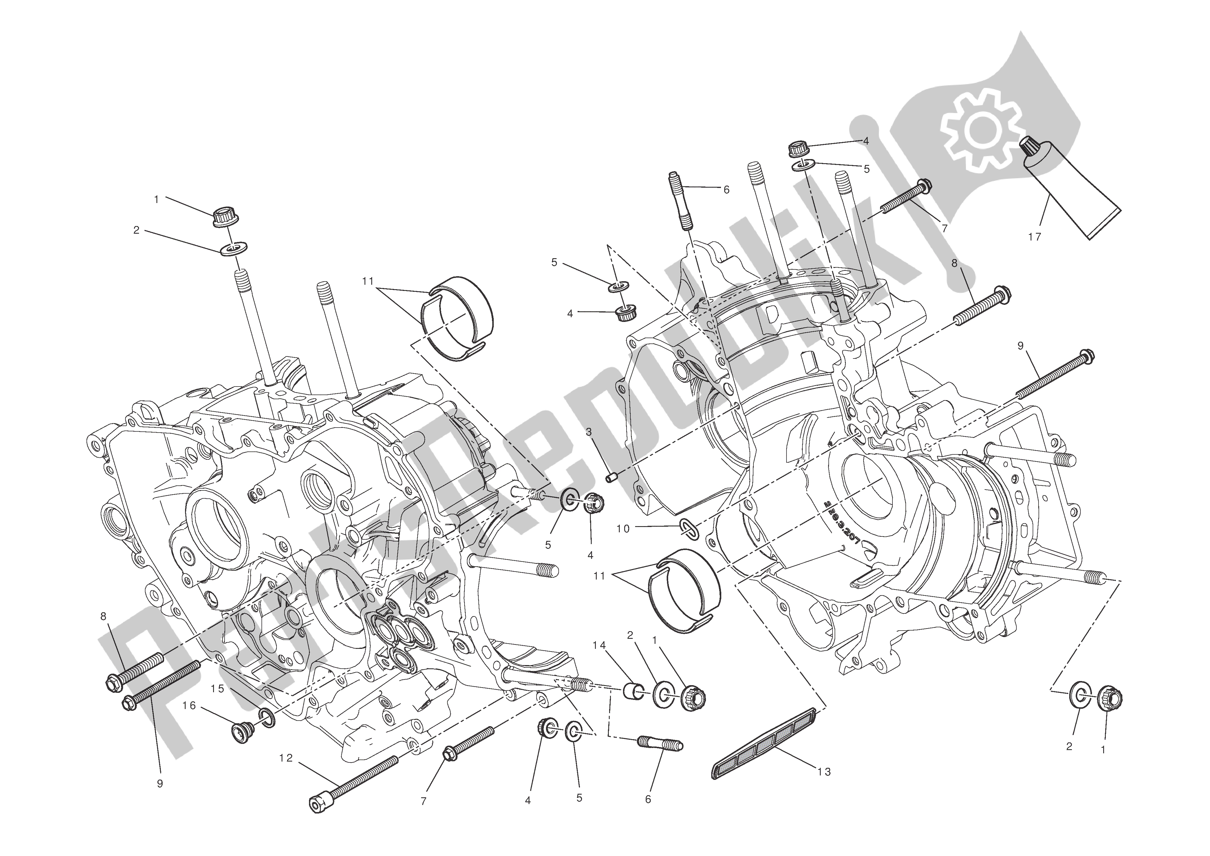 Todas las partes para Mitades Del Cárter de Ducati 1199 Panigale S Tricolore ABS 2012