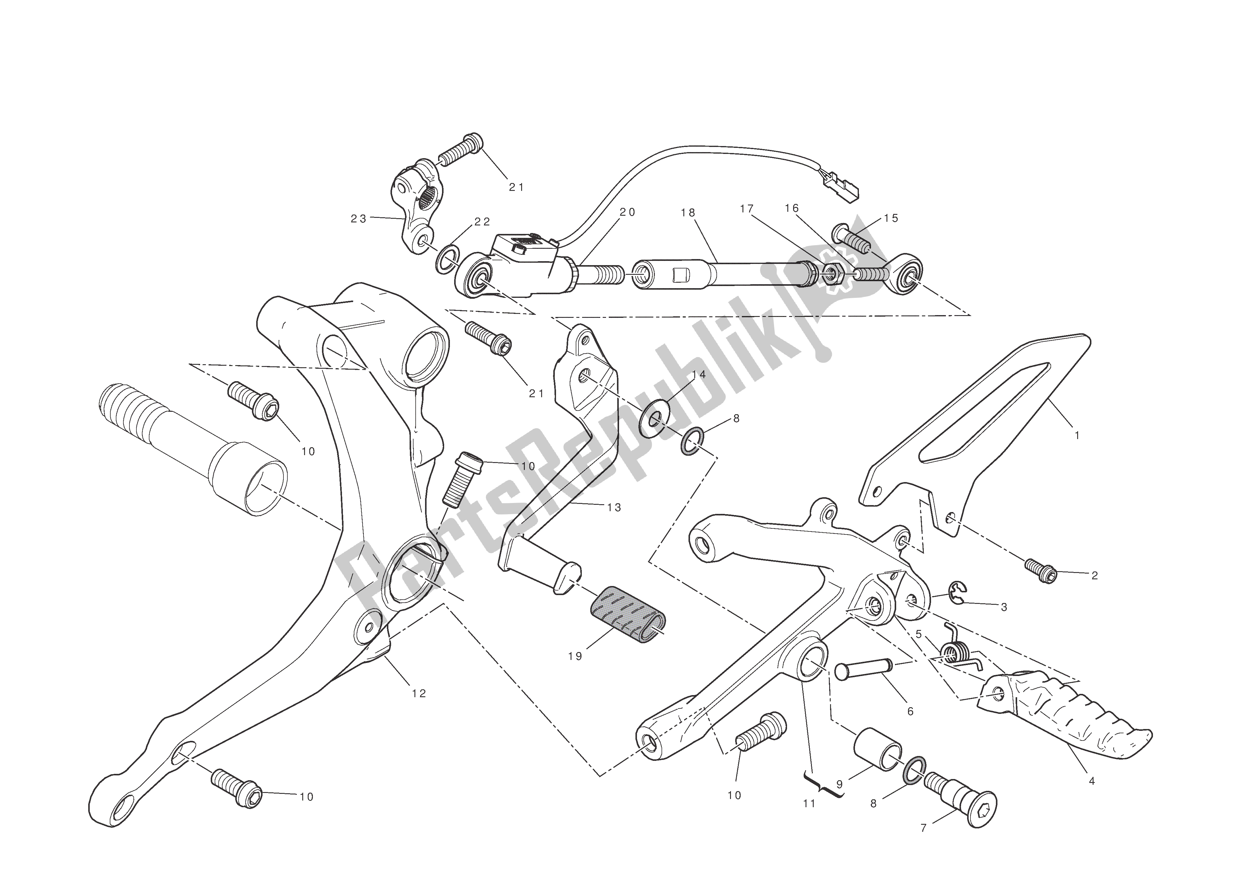 Todas las partes para L. H. Reposapiés de Ducati 1199 Panigale S Tricolore ABS 2012