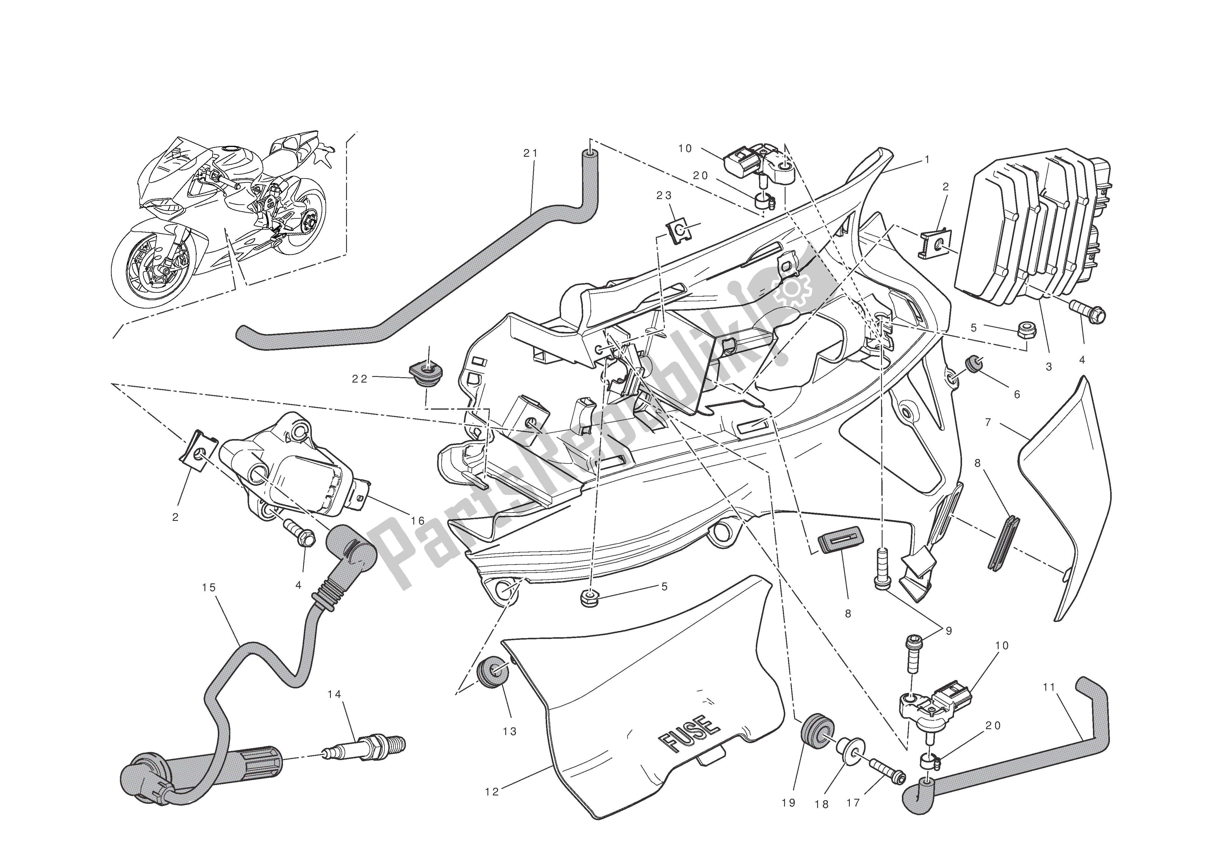 Todas las partes para Sistema Eléctrico (l. H.) de Ducati 1199 Panigale S Tricolore ABS 2012