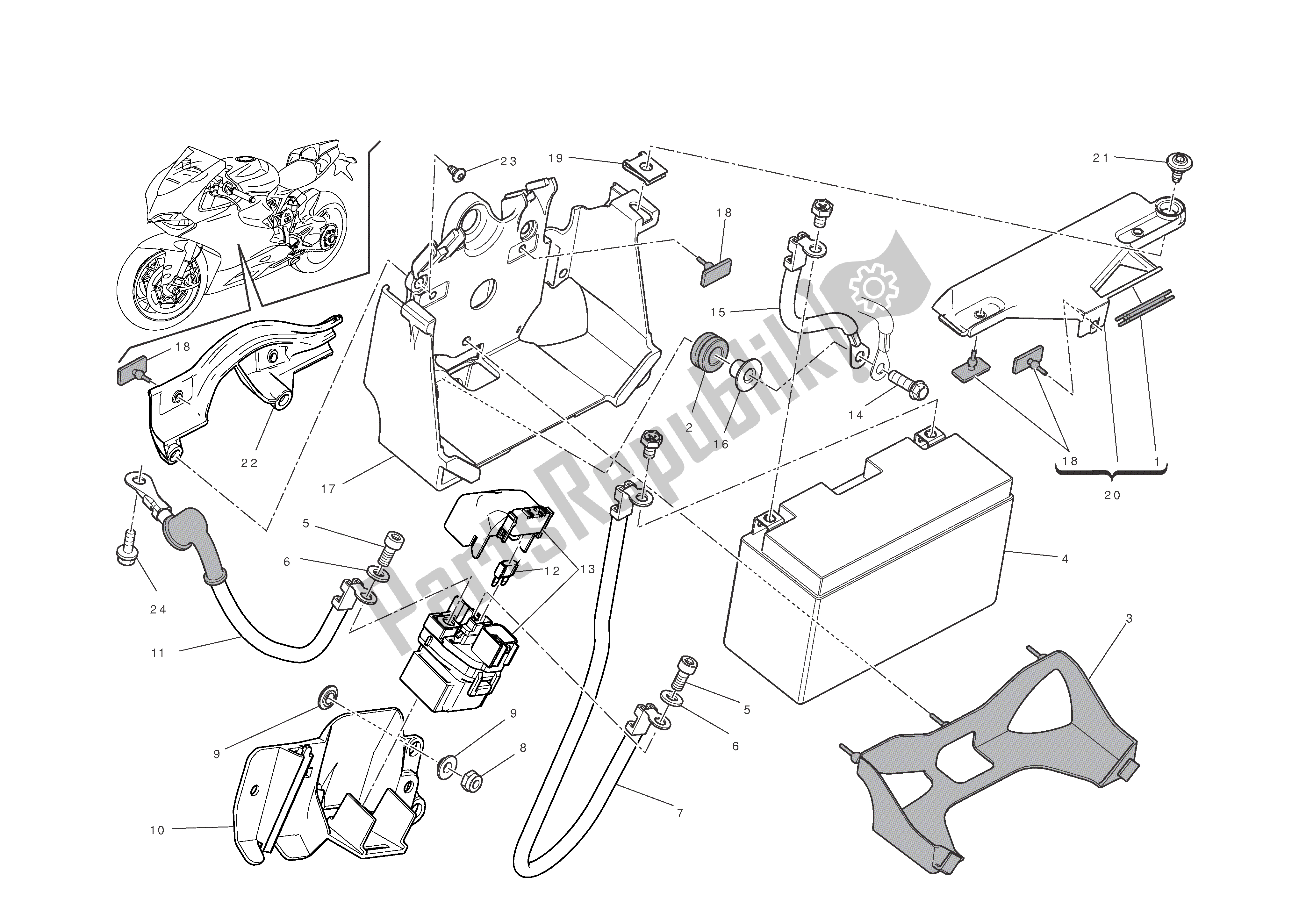 Todas las partes para Soporte De Batería de Ducati 1199 Panigale S Tricolore ABS 2012