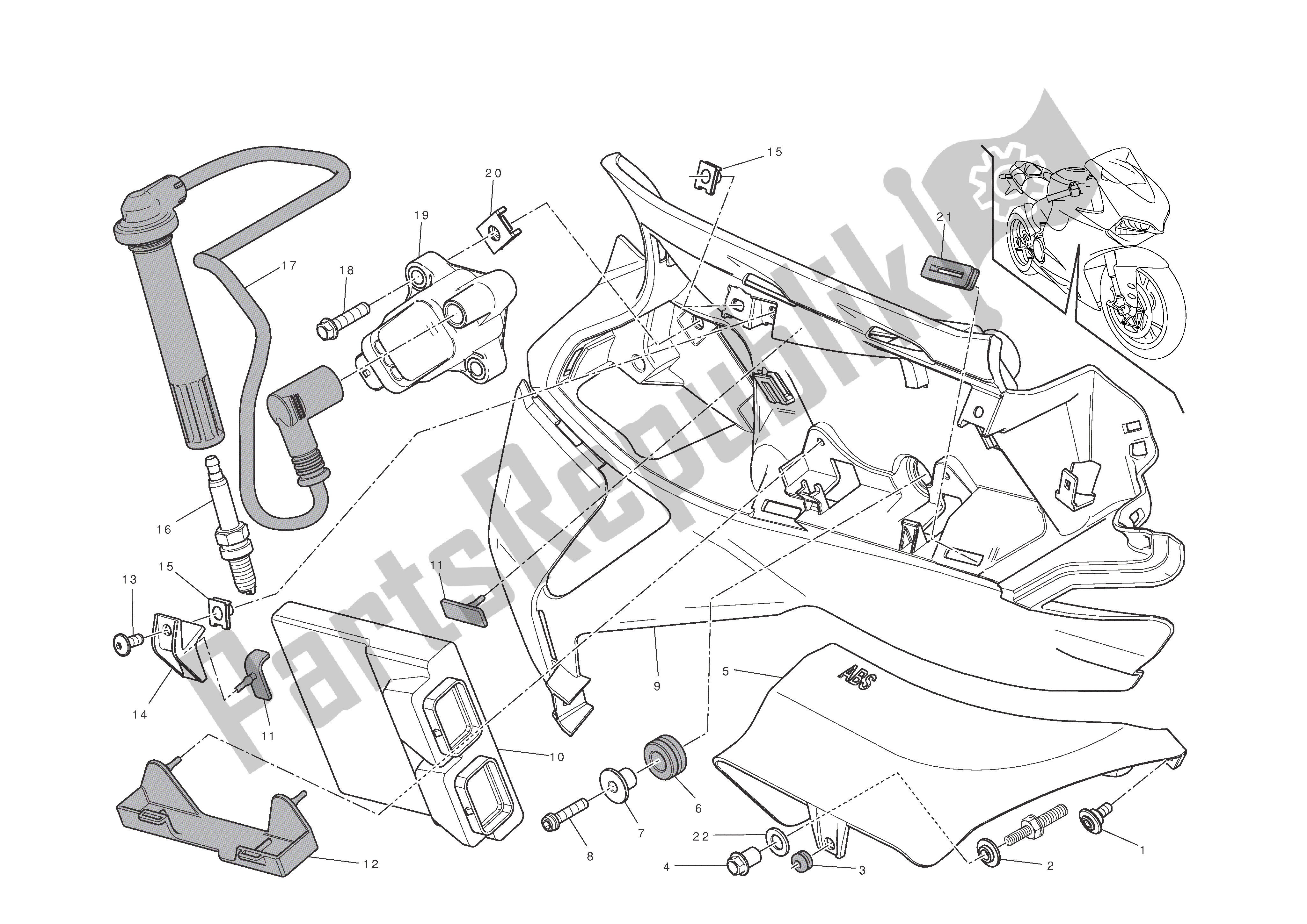 Wszystkie części do Instalacja Elektryczna (prawy) Ducati 1199 Panigale S Tricolore ABS 2012
