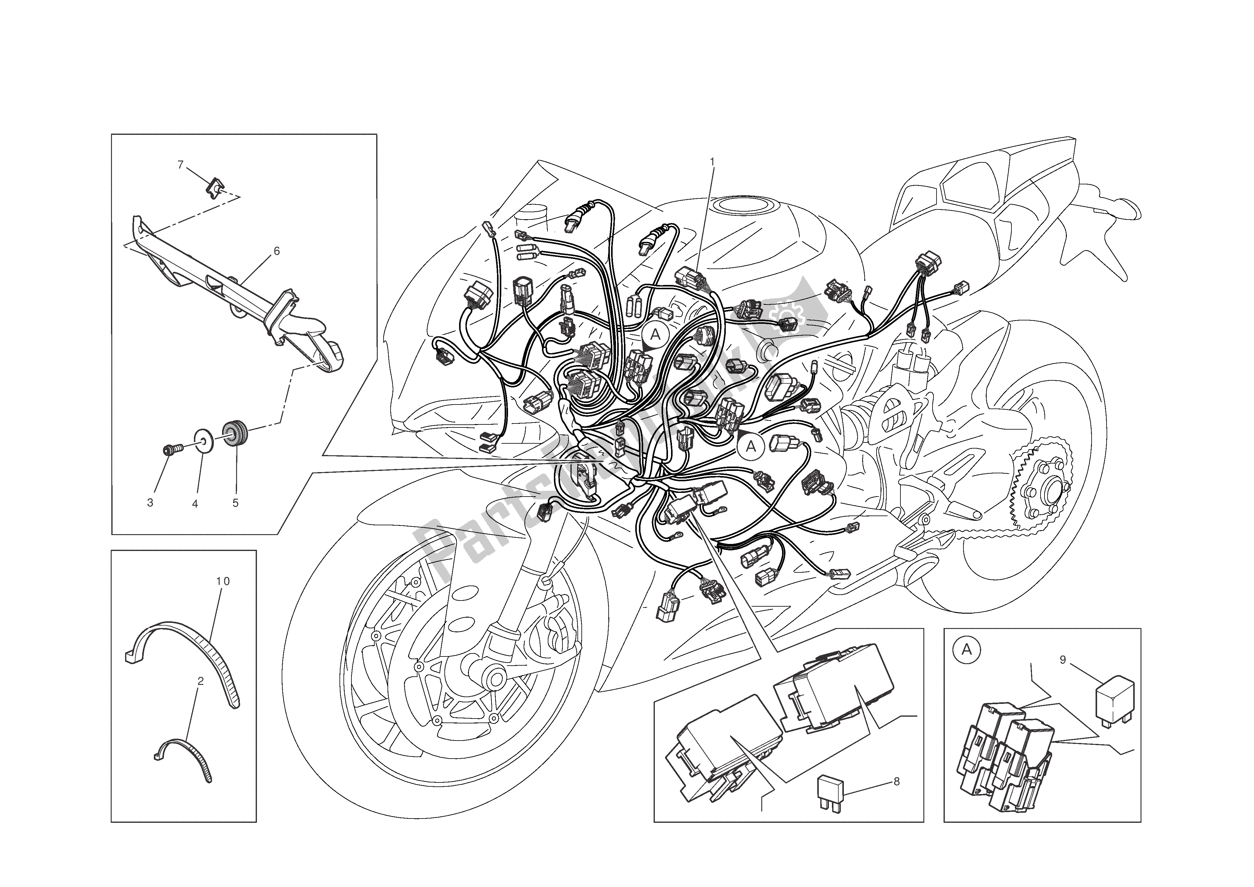 Todas las partes para Sistema Eléctrico de Ducati 1199 Panigale S Tricolore ABS 2012